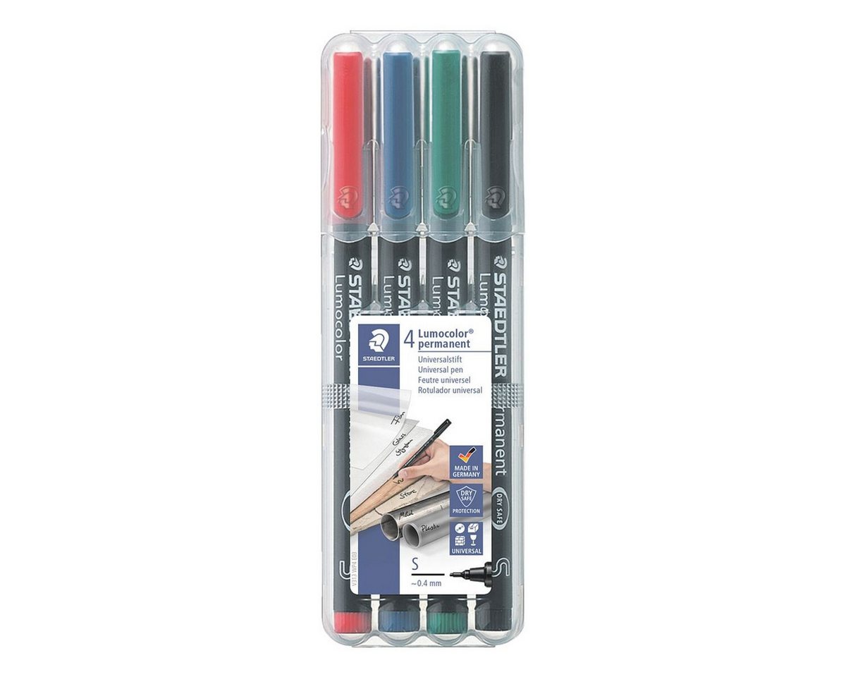 Thumbnail - STAEDTLER Permanentmarker Lumocolor permanent S, (4-tlg), wisch- und wasserfest