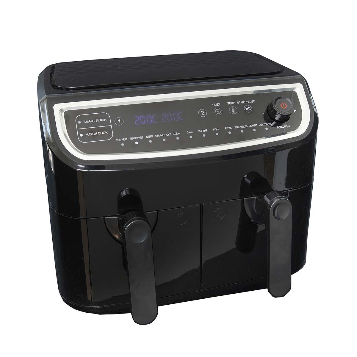 GASTRONOMA Heißluftfritteuse 18290003, 2400 W, Umluftsystem, 2 Garkörbe, Smart Finish Programm für fettfreies Kochen