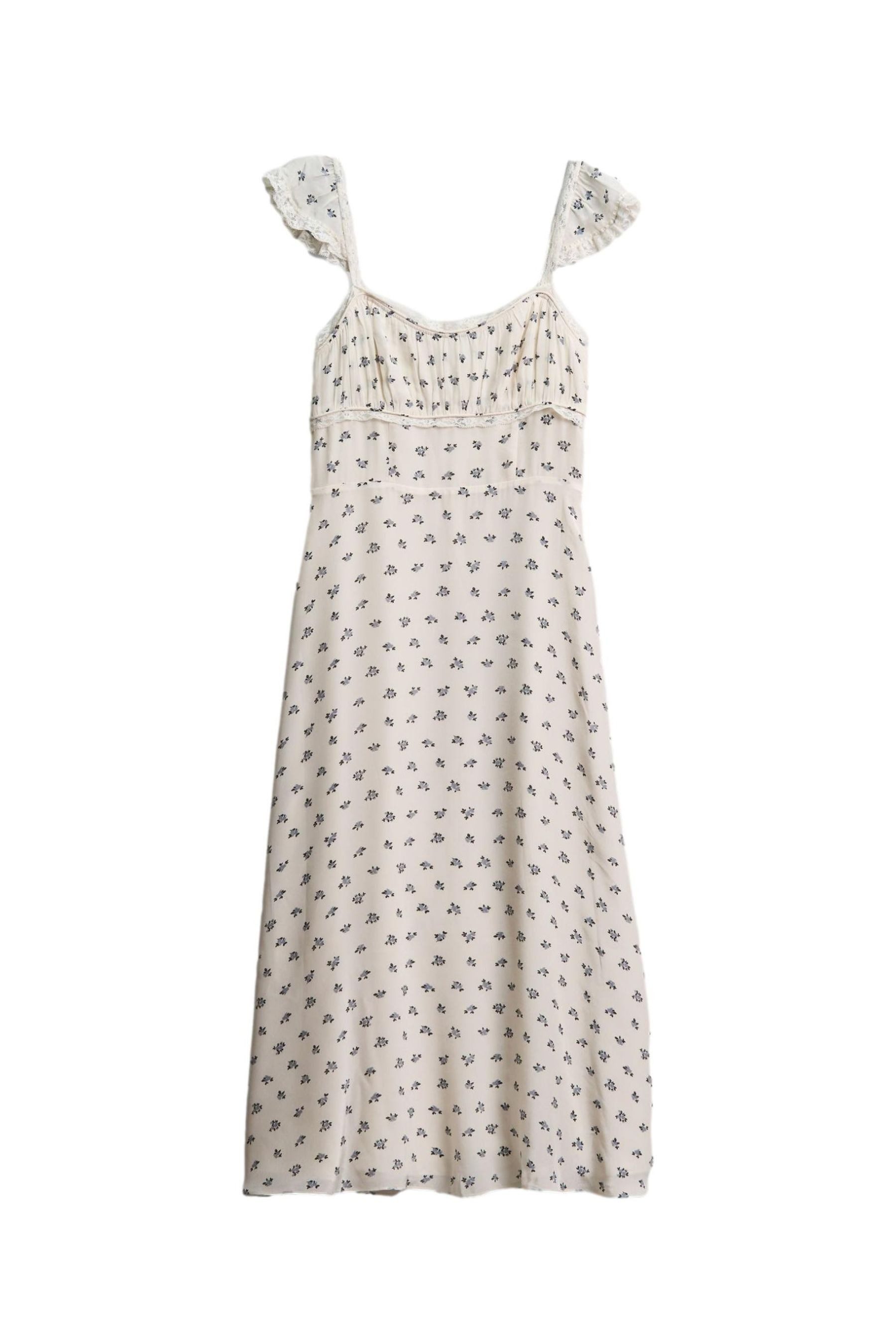 Bhoem Midikleid Lipsy Kurzärmeliges Midikleid mit Blumen-Print (1-tlg)