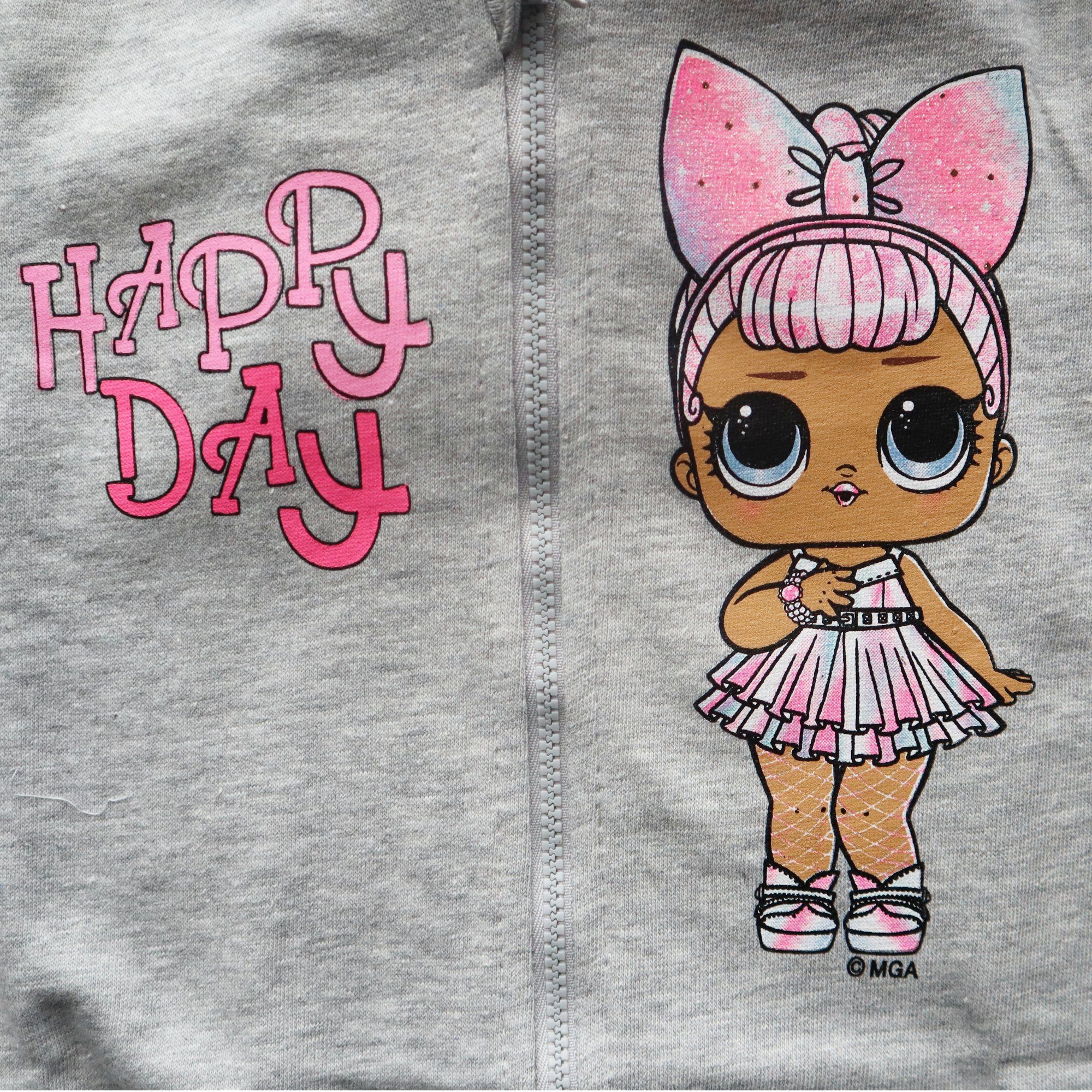 Baumwolle, Kinder bis 104 Surprise Pullover Pink SURPRISE! LOL oder L.O.L. Kapuzen Gr. Grau Hoodie 134, Mädchen
