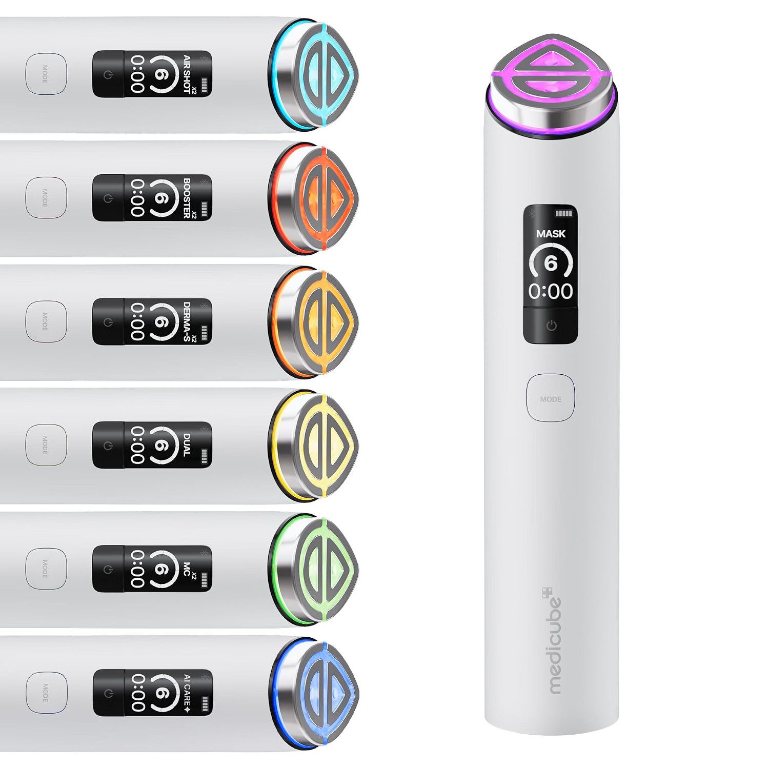 Medicube Lichttherapiegerät Booster Pro X2™ 7-in-1 Glow Beauty Gerät für strahlende Haut, Unterstützt die tägliche Anwendung von Seren, Cremes und Gesichtsmasken, 7-in-1 Beauty-Gerät für die Gesichtspflege mit 6 Intensitätsstufen, Dual- & Maskenmodus, Strahlender Teint