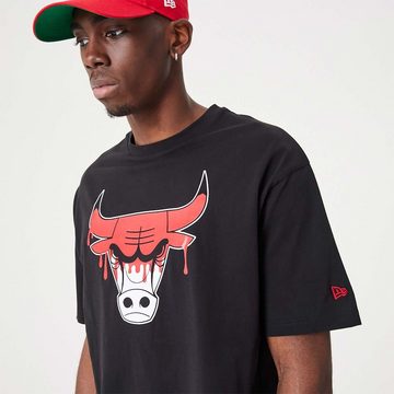 New Era Print-Shirt New Era NBA CHICAGO BULLS Drip Logo Oversized Tee T-Shirt NEU/OVP
