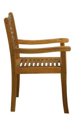 TPFGarden Gartensessel AKANA - Gartenlounge-Stuhl aus geöltem Akazienholz (Holzstuhl - Massivholz mit langer Lebensdauer - Belastbarkeit 140 kg, 1-St), Maße (BxHxT): 58x92x68 cm - Sitzhöhe 45 cm - Farbe natur