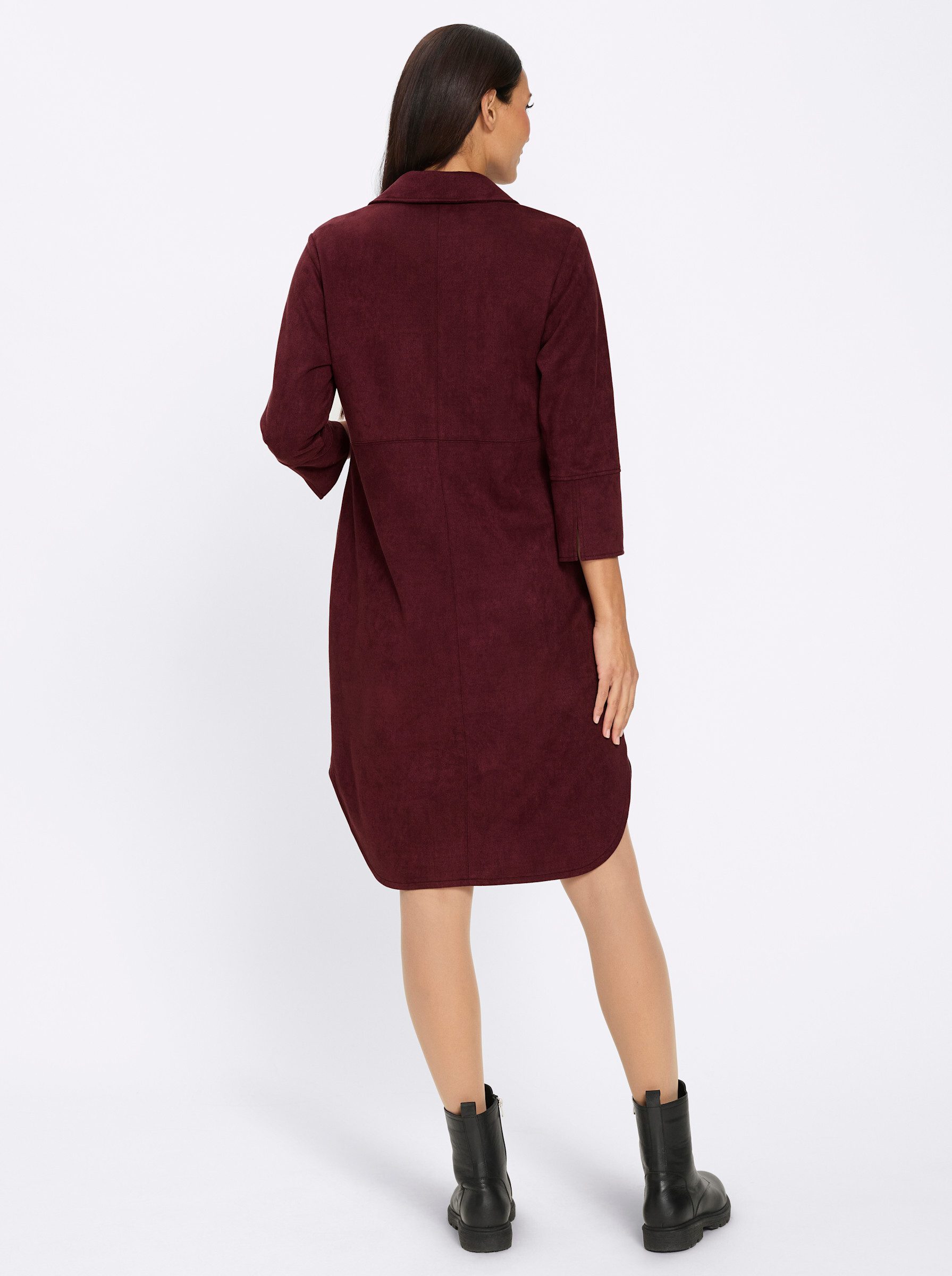 heine Etuikleid Velourslederimitat-Kleid 3/4-Arm