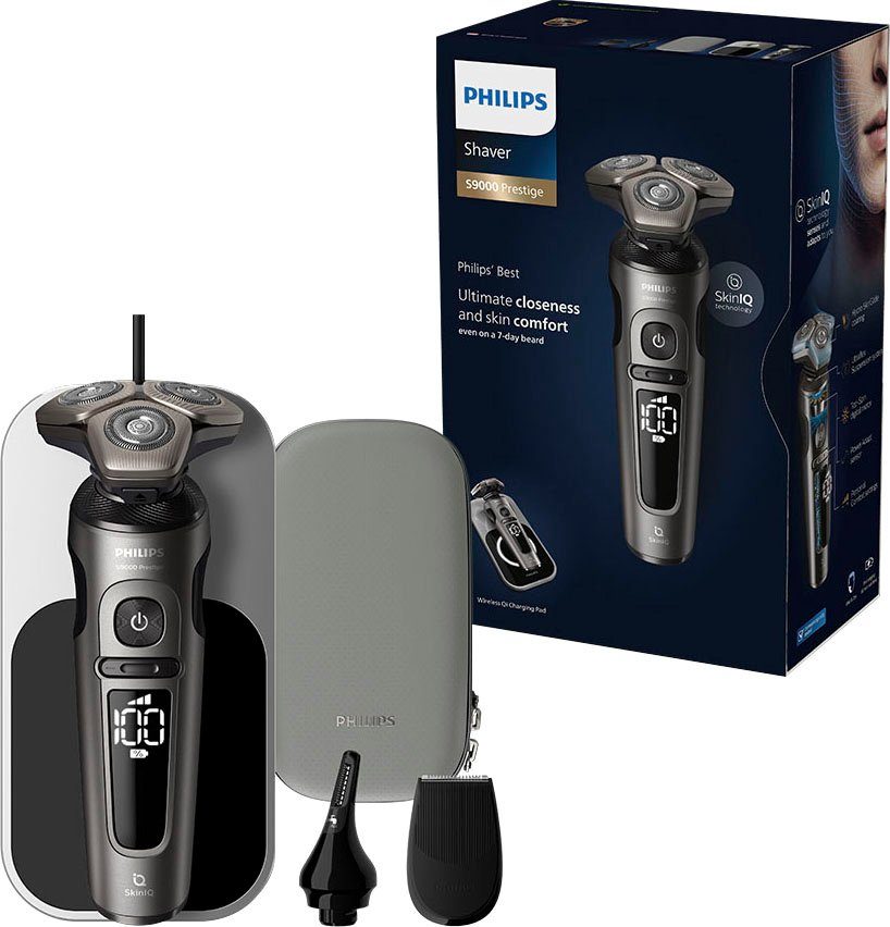 Philips Elektrorasierer Series 9000 Prestige SP9872/15, Aufsätze: 2, Etui, mit SkinIQ Technologie