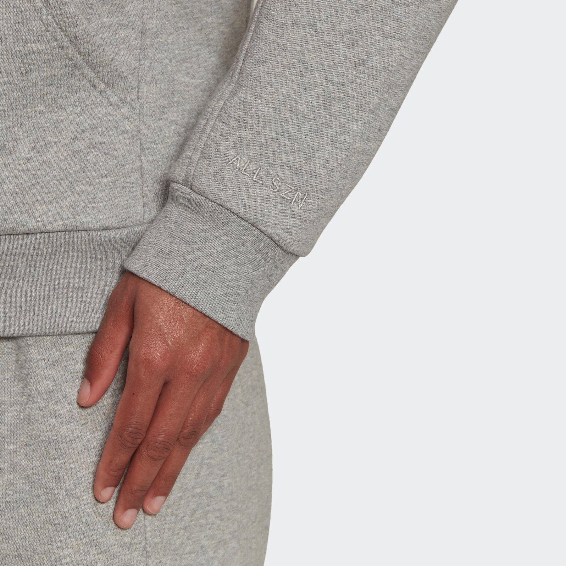 (1-tlg) FLEECE Sportswear Kapuzensweatjacke adidas Heather SZN Medium FULLZIP KAPUZENJACKE ALL Grey