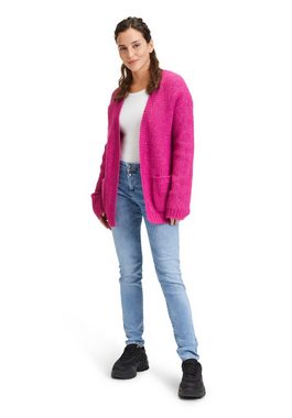 Cartoon Strickjacke mit V-Ausschnitt (1-tlg) Rippbündchen