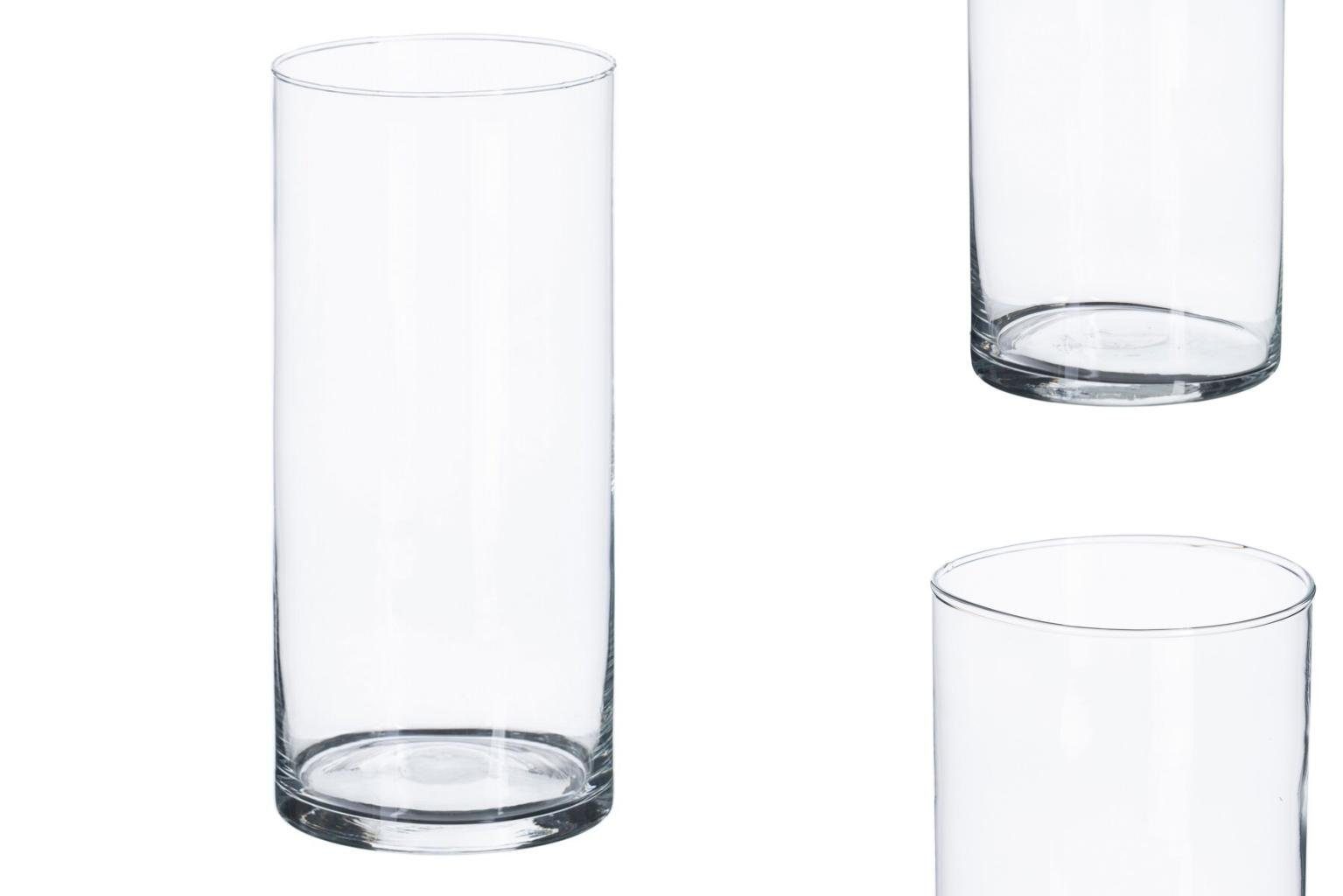 Bigbuy Dekovase Vase Glas Durchsichtig 12 x 12 x 30 cm