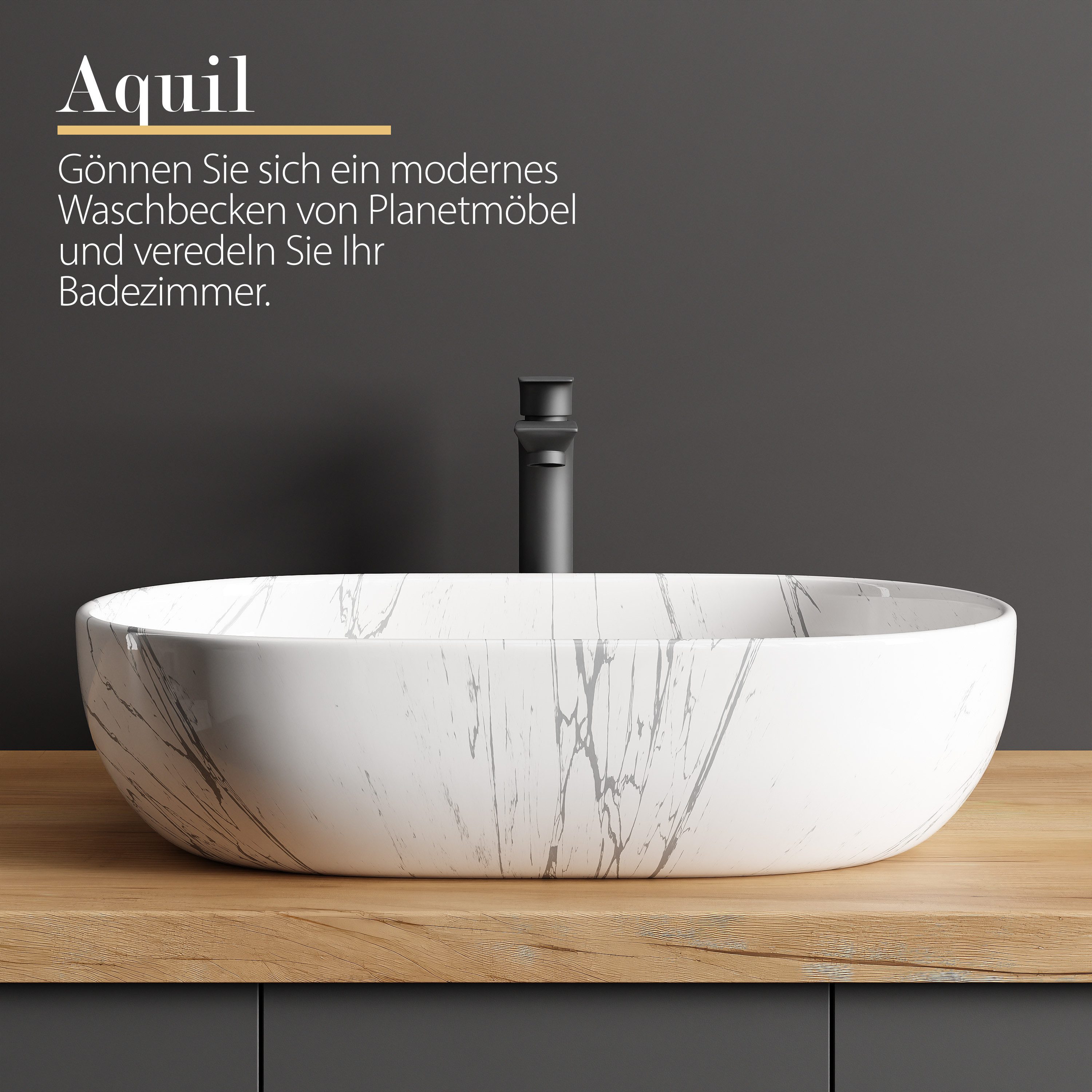 Planetmöbel Aufsatzwaschbecken Aufsatzwaschbecken Oval 60 cm günstig online kaufen