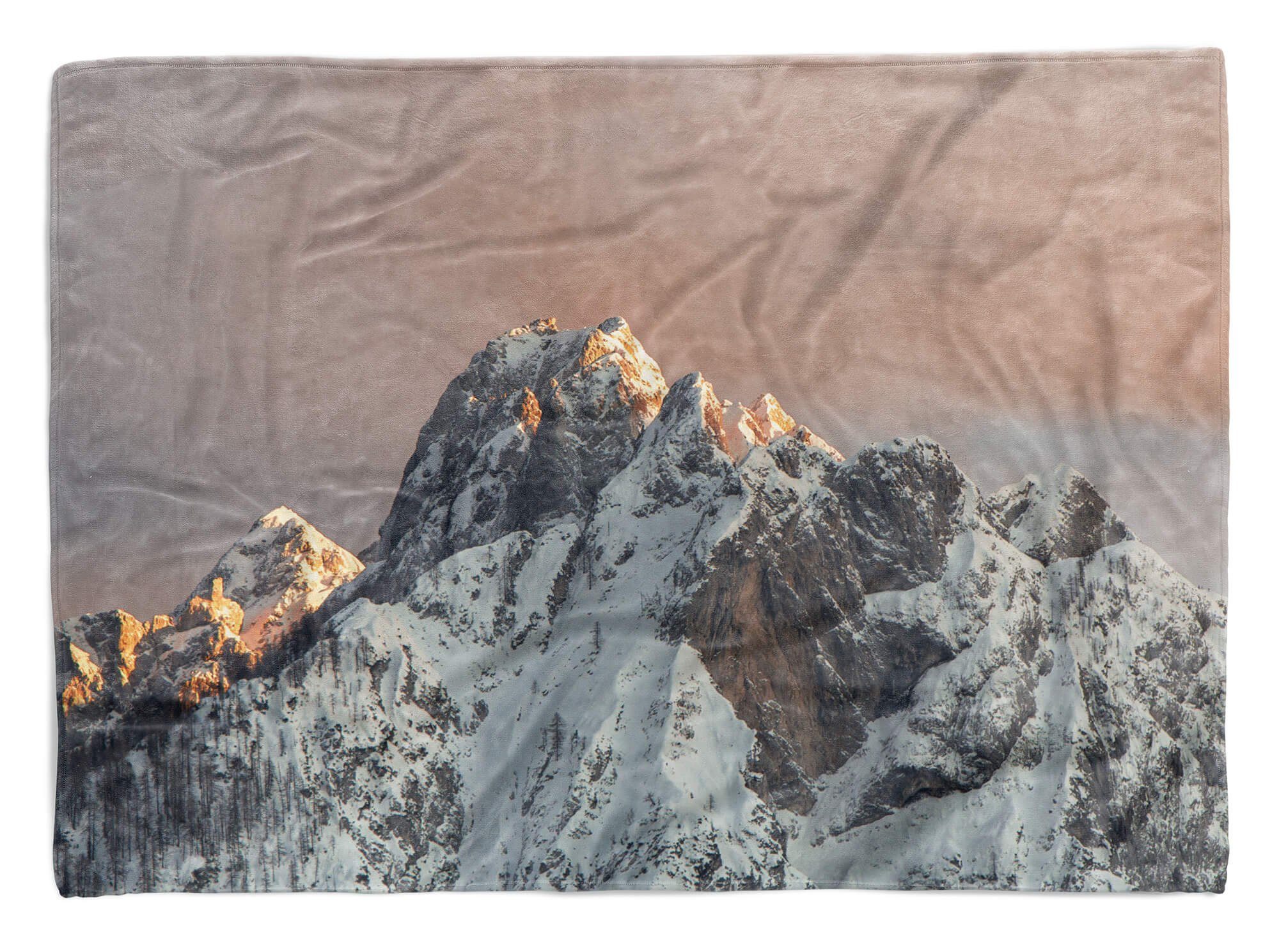 Sinus Art Handtücher Handtuch Strandhandtuch Saunatuch Kuscheldecke mit Fotomotiv Berggipfel Gipfel Berg, Baumwolle-Polyester-Mix (1-St), Handtuch