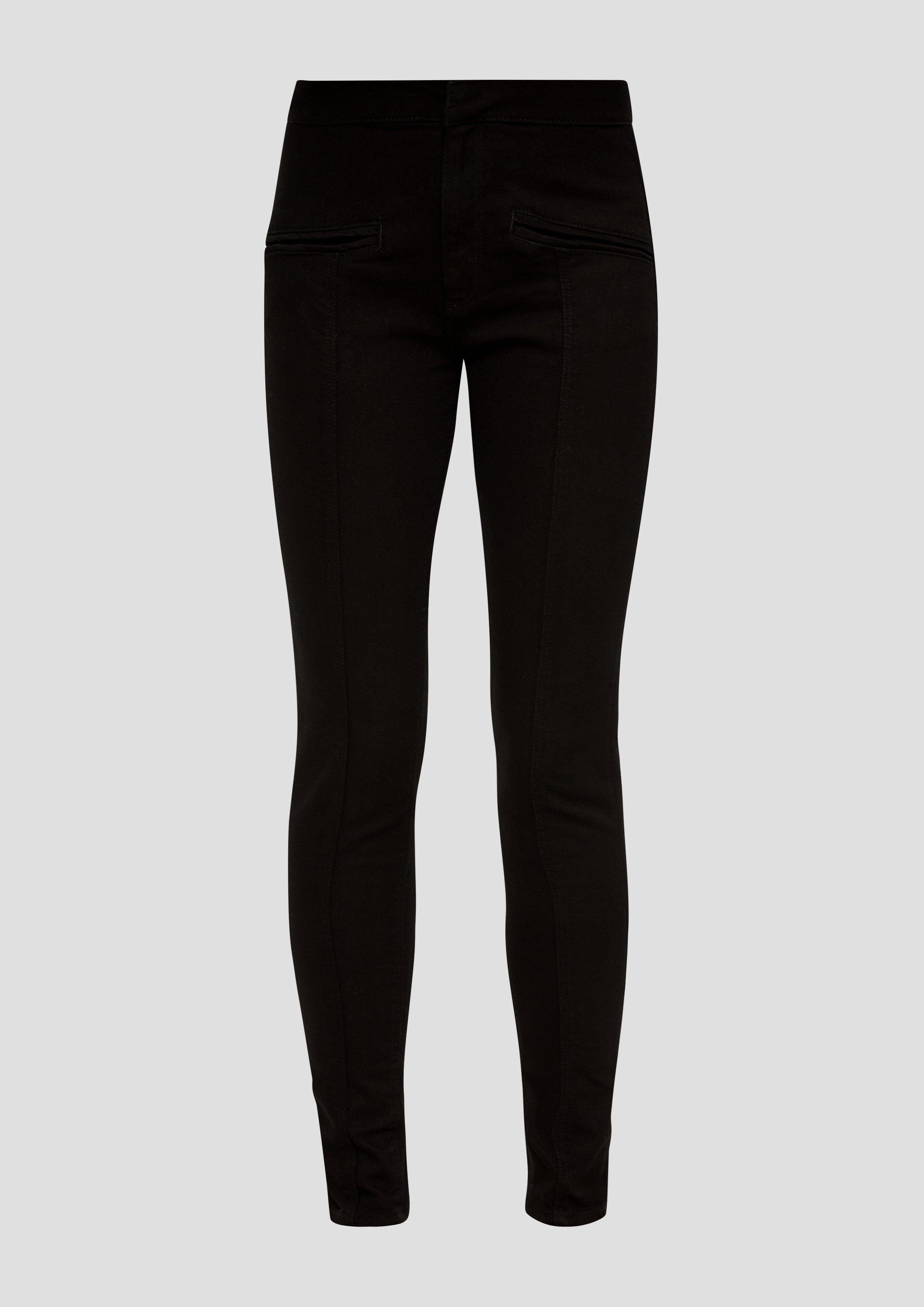 Skinny Rise Leder-Patch / Sadie Leg High Stoffhose Teilungsnähte, Jeans QS / Skinny / Fit