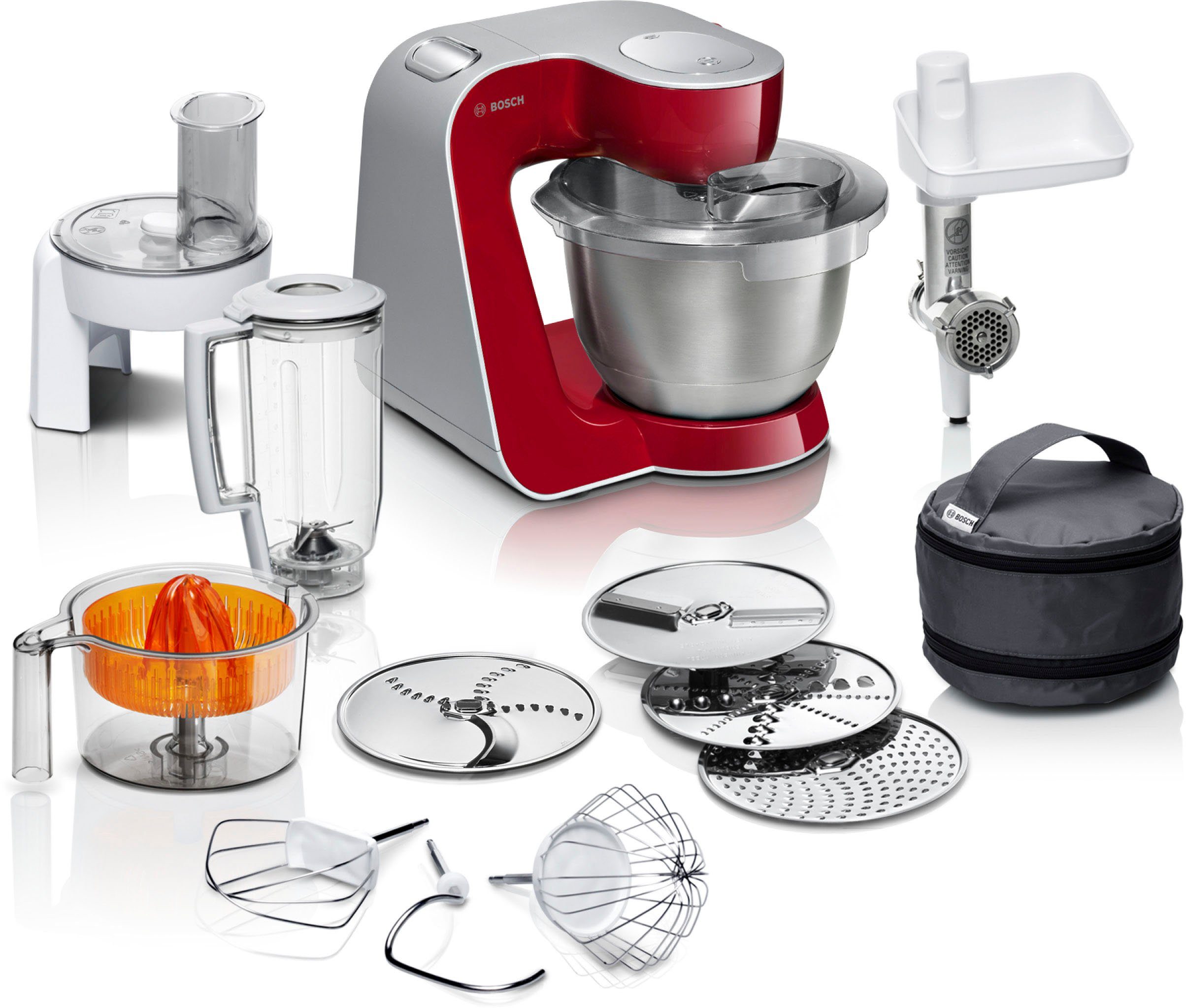 BOSCH Küchenmaschine MUM5 Styline MUM56740, 900 W, 3,9 l Schüssel, Schüssel 3,9l Edelstahl, spülm.fest, 4 Scheiben, 3 Rührwerkzeuge