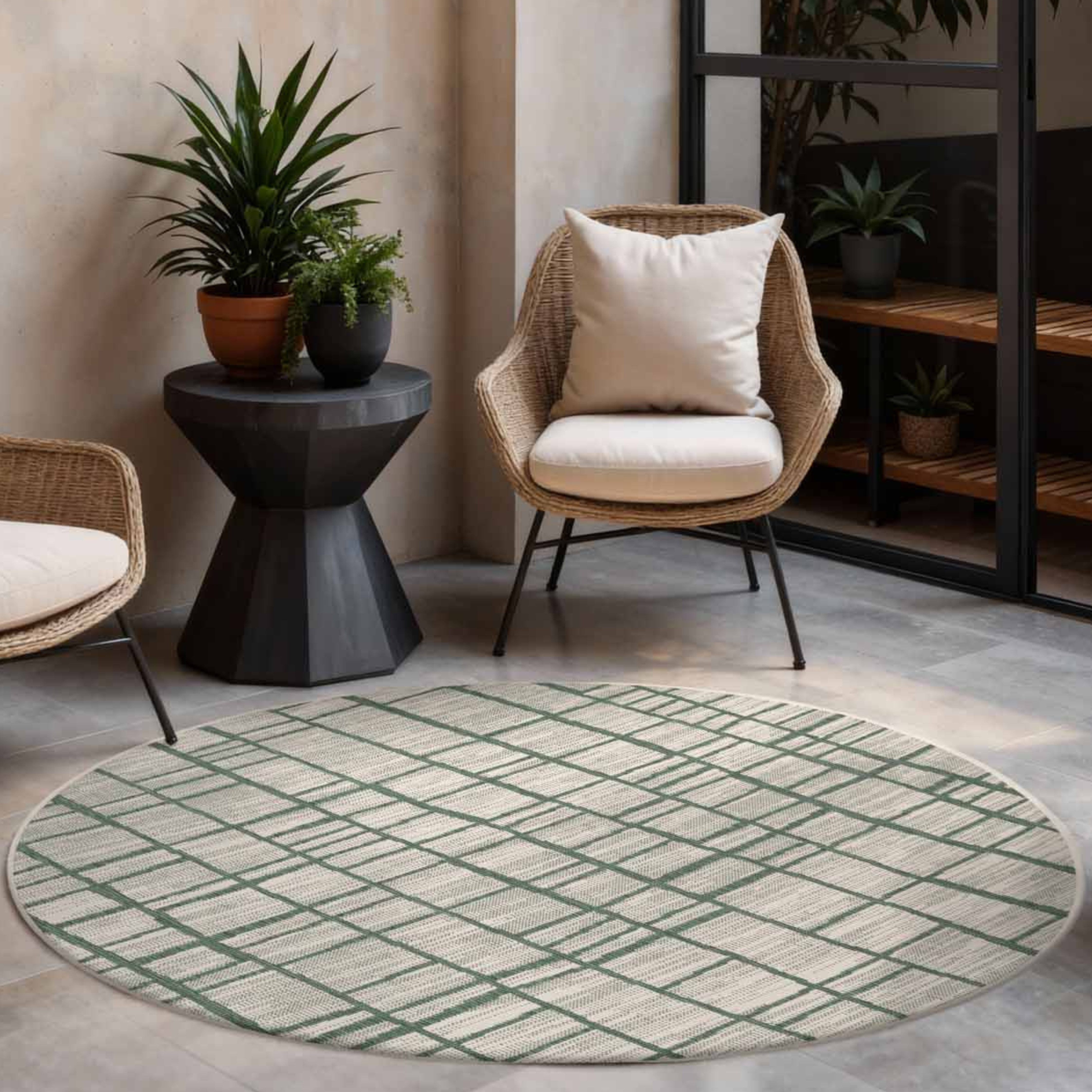 Ted Baker Teppich Crouch, Wendeteppich, rund, Höhe: 8 mm, Designteppich, Wetterfest, Pflegeleicht, Modern, Wohnzimmer, Terrasse