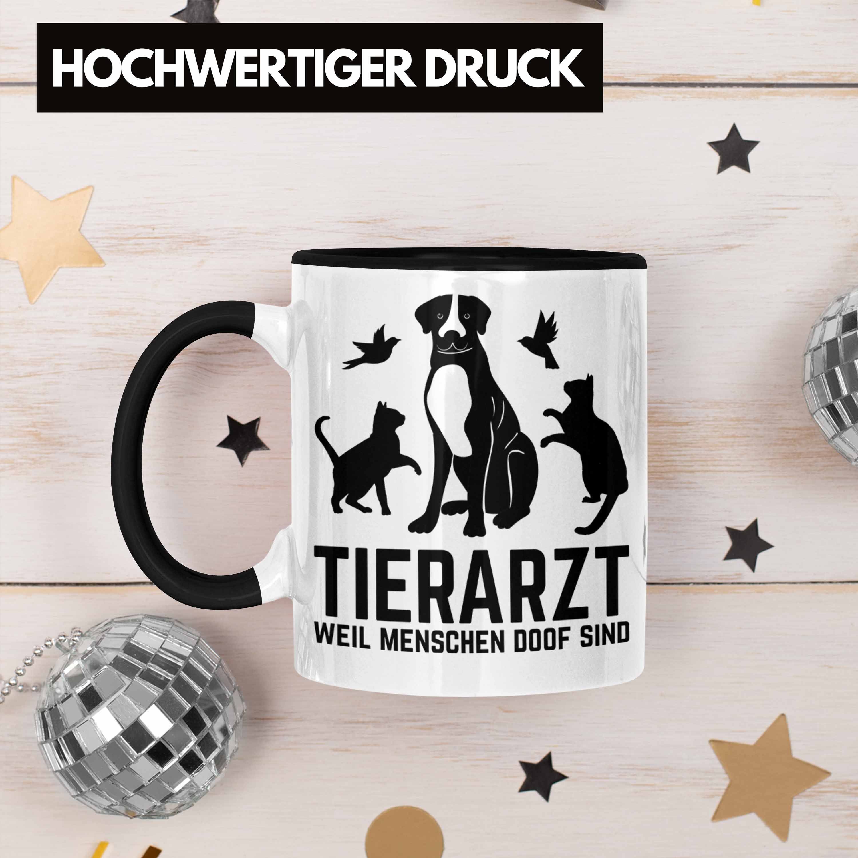 Trendation Tasse Tierarzt Tasse Geschenk Tierärztin Spruch Lustiger für Schwarz Ka Geschenkidee
