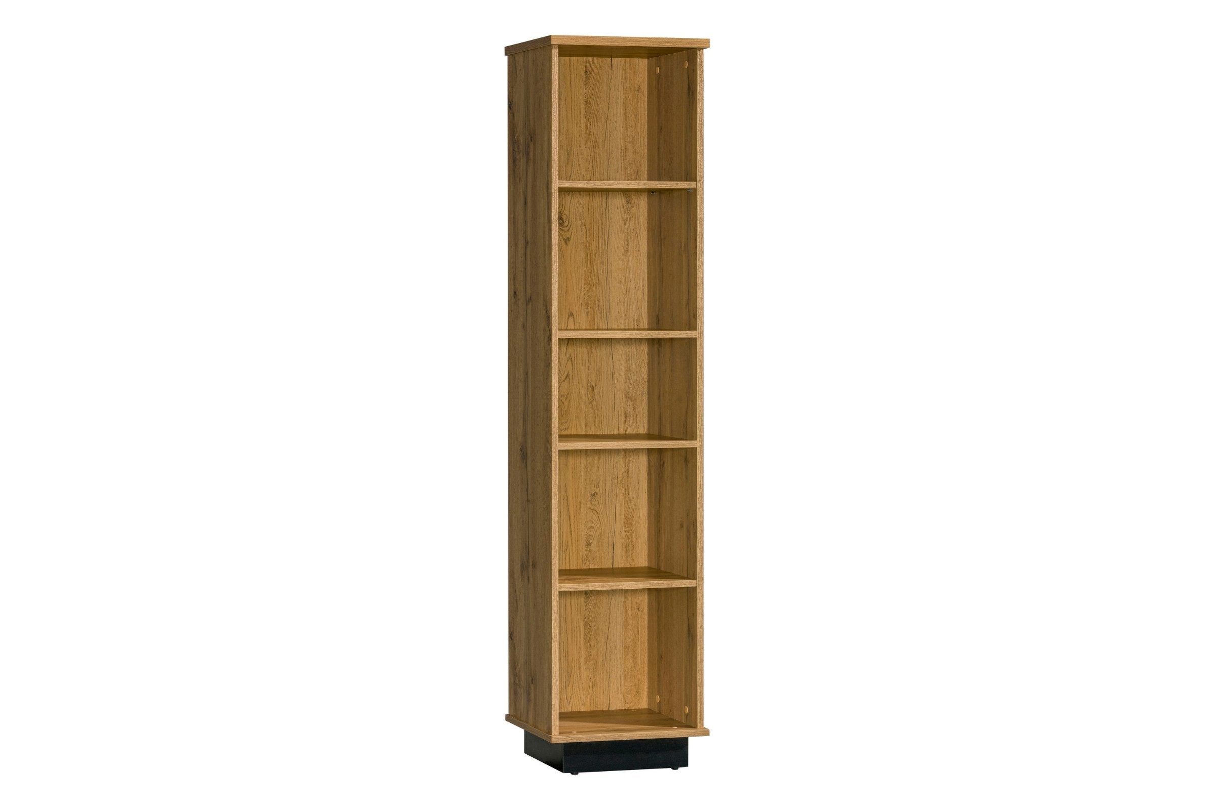 Deine Möbel 24 Bücherregal LAMI 10 Regal 175 cm mit 4 Einlegeböden in Wotan Eiche & Schwarz Matt, LAMI - Kollektion 1-tlg., modernes Bücherregal mit 5 Fächern