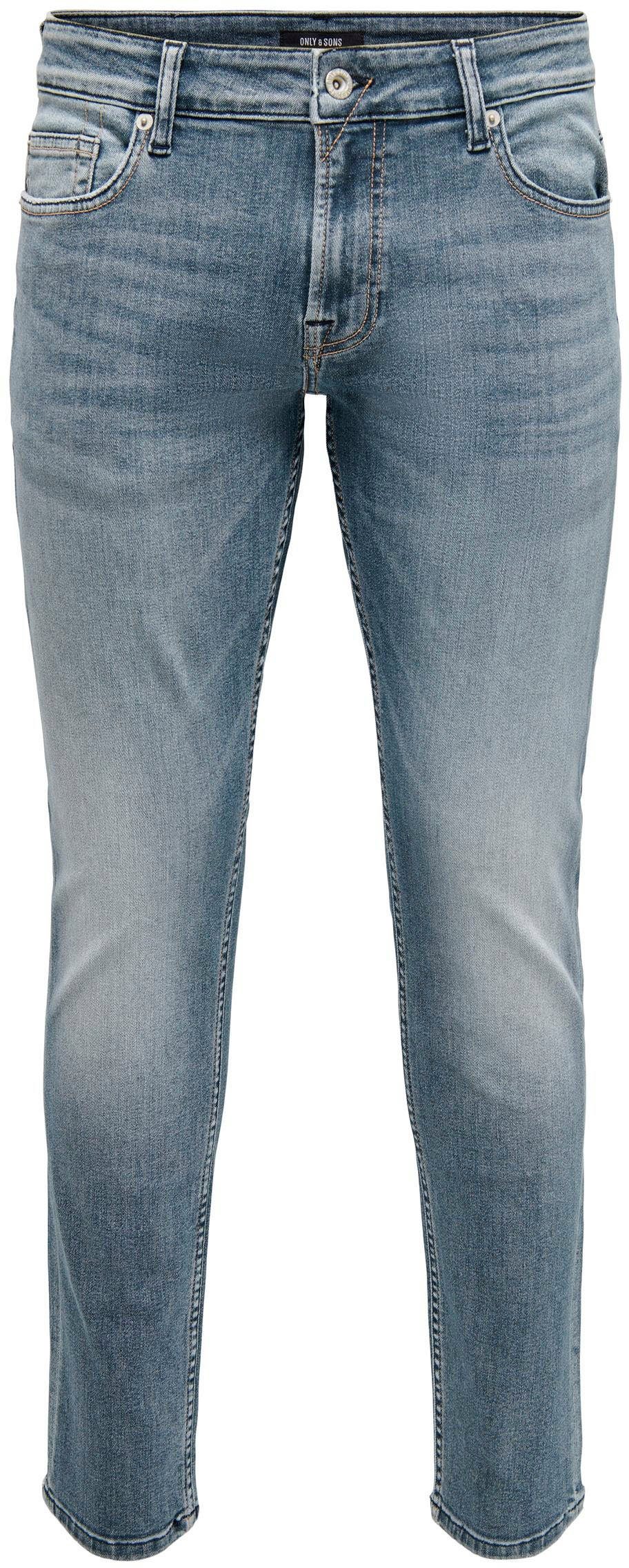 NOOS & Destroyed ONLY DNM SONS ONSLOOM DMB dark 9595 denim Effekt Slim-fit-Jeans SLIM mit DOT blue