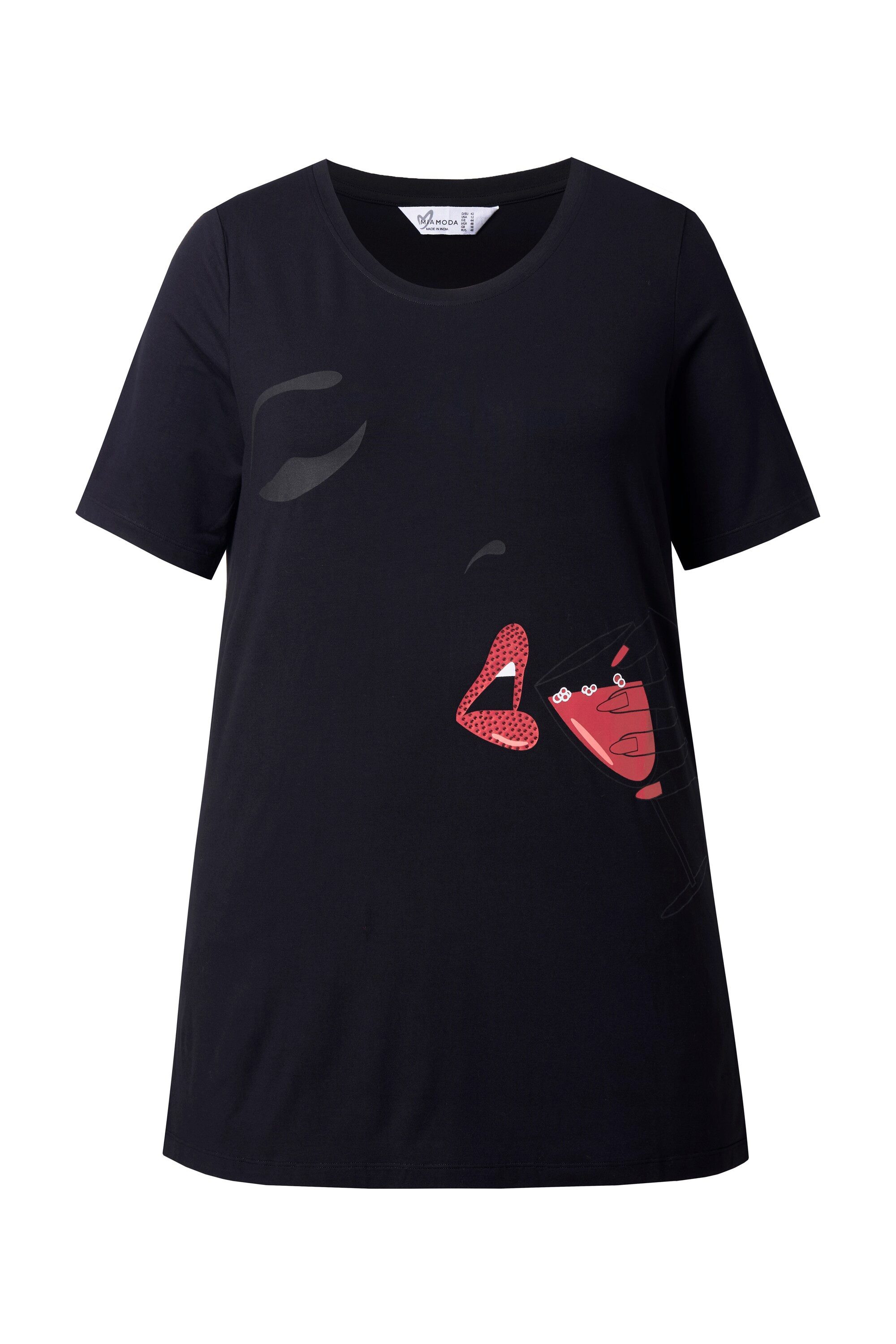 MIAMODA T-Shirt T-Shirt A-Linie Frauen-Motiv Glitzersteinchen günstig online kaufen