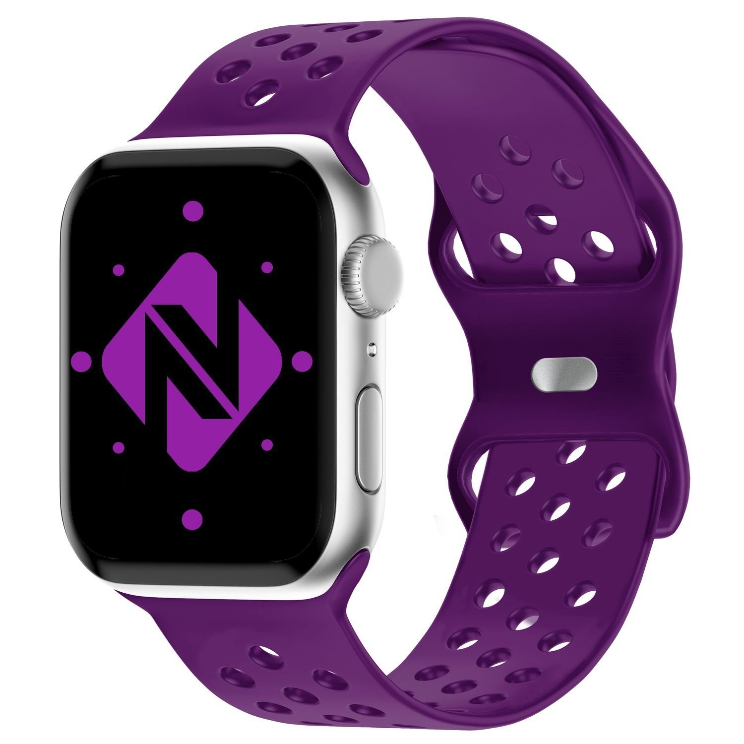 Nalia Smartwatch-Armband Apple Watch 38/40/41/42mm, Gelochtes Silikon Ersatzband / für Sport Fitness Uhr / Atmungsaktiv