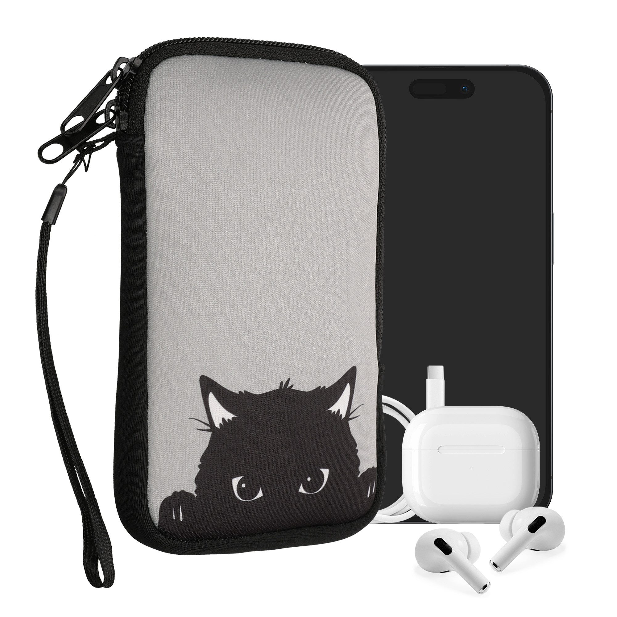 kwmobile Handytasche Handytasche für Smartphones L - 6,5" (1-tlg), Neopren Handy Tasche Hülle Cover Case Schutzhülle