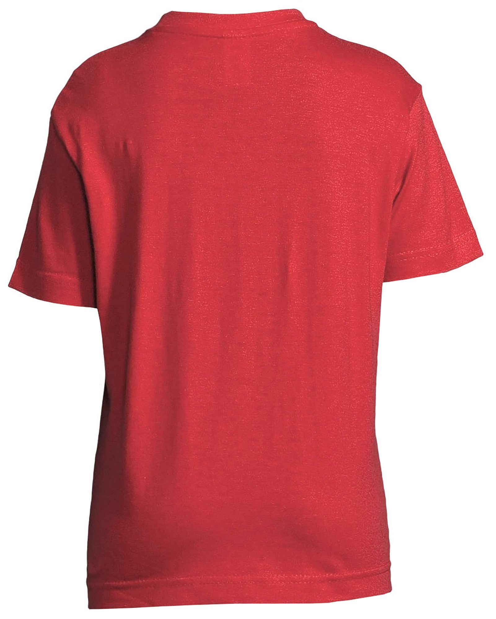 MyDesign24 T-Shirt Baumwollshirt i248 Aufdruck, rot Labrador mit Spielender bedruckt Hunde Print Kinder Welpe - Shirt