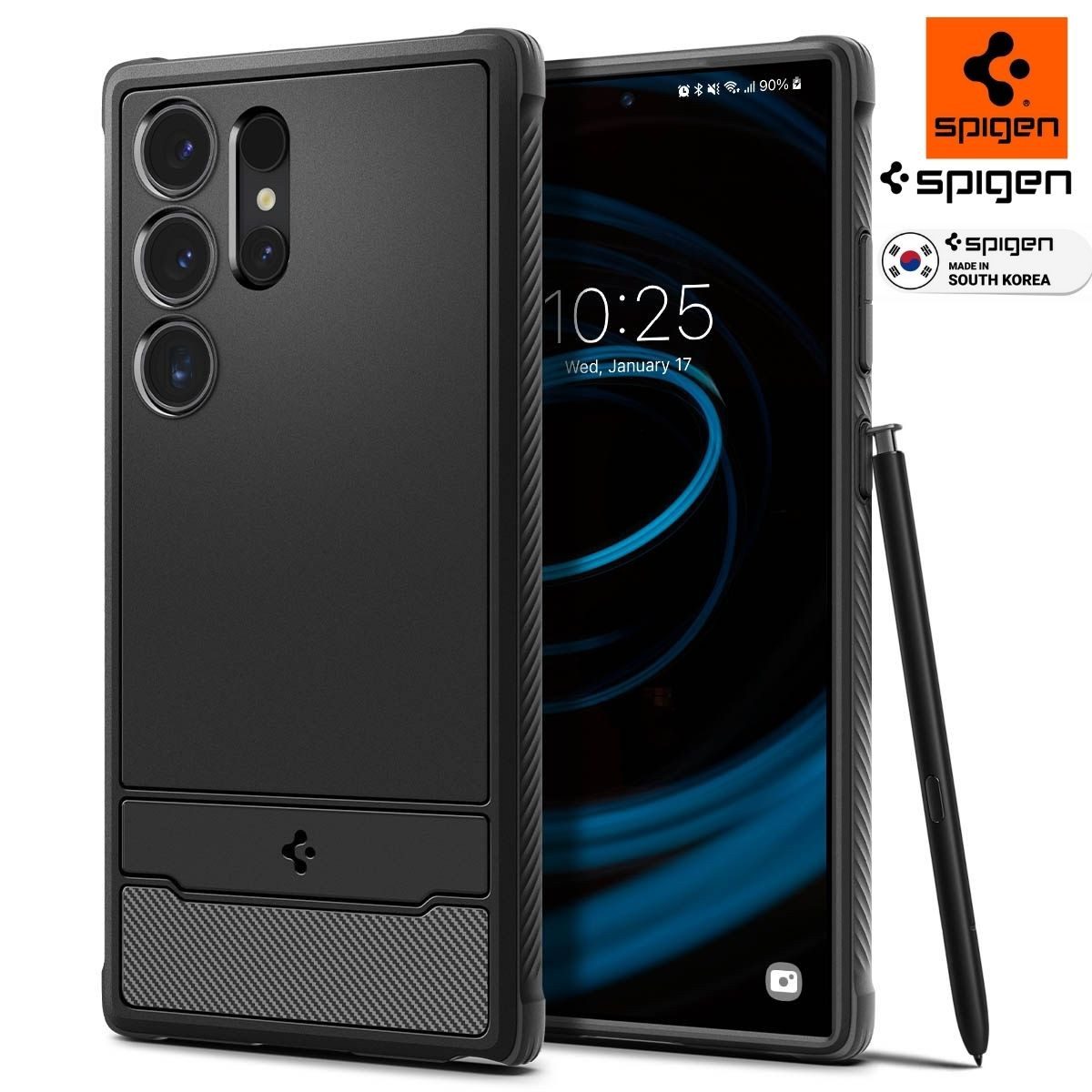 Spigen Smartphone-Hülle Handyhülle für Samsung Galaxy s24 Ultra Schutzhülle Hülle Case Cover, für Samsung Galaxy s24 Ultra, Kabelloses Laden, Robust, Schocksicher
