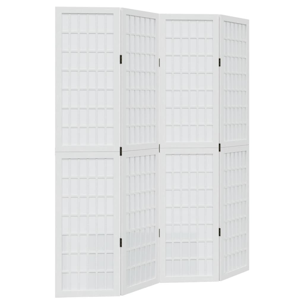 Paravent 40 x 180 cm 4-tlg Raumteiler Paravent Trennwand Spanische Wand Weiß Ma