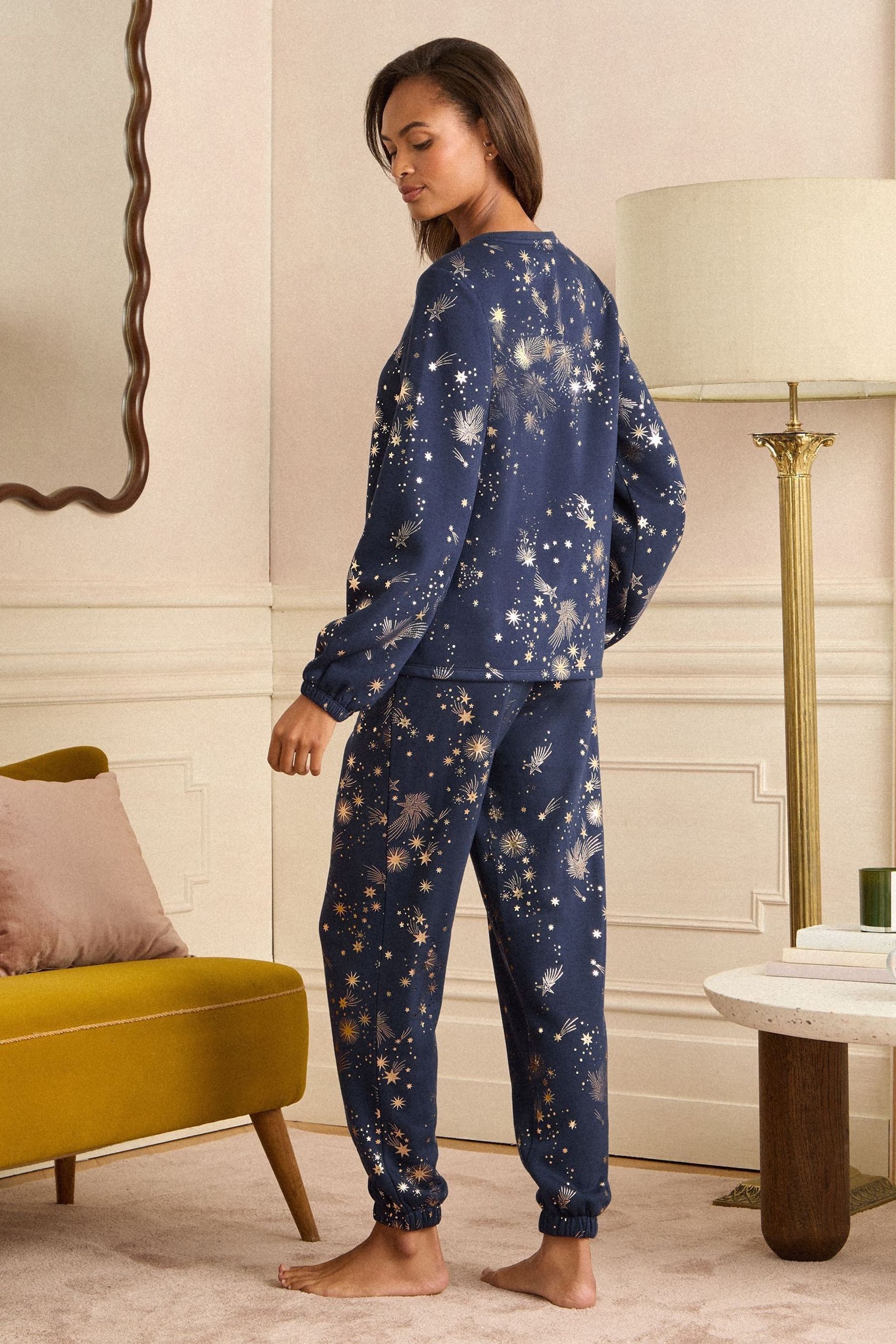 Love & Roses Sweater Love & Roses langes Lounge-Top mit Folien-Detail (1-tl günstig online kaufen