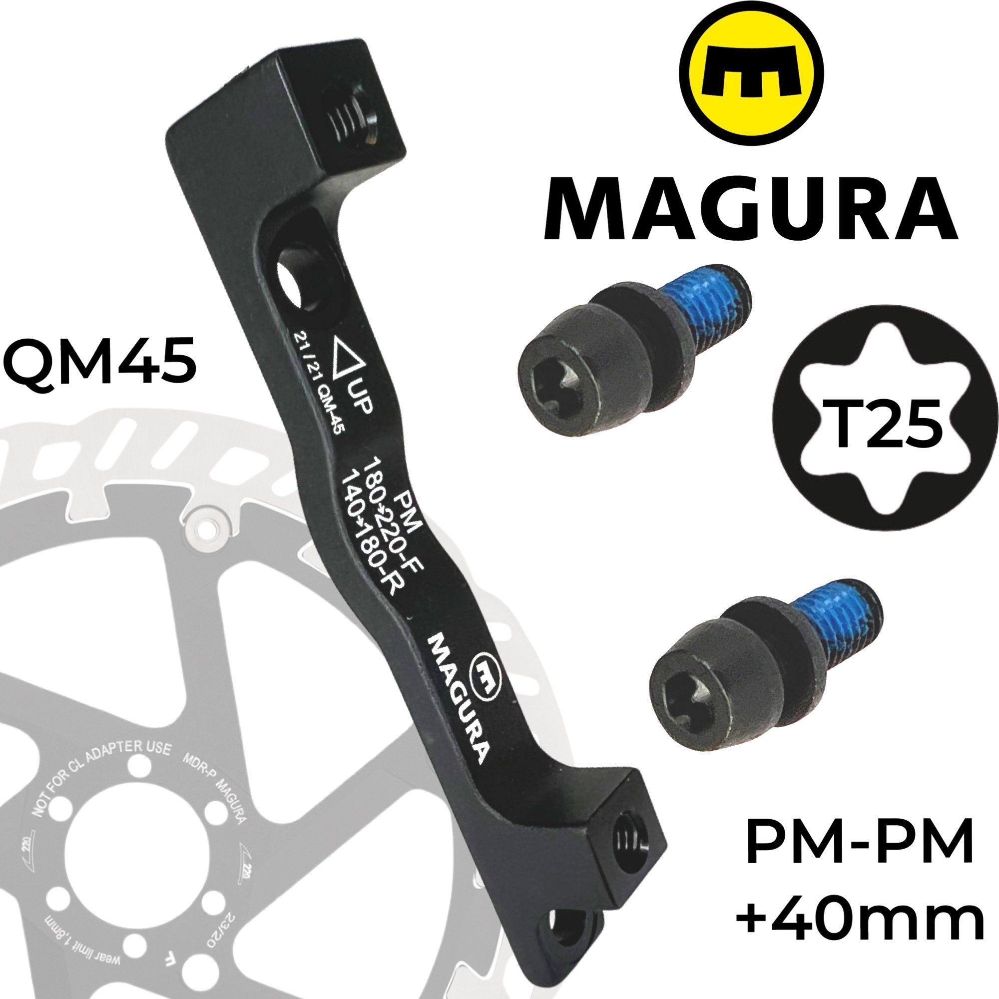 Magura Scheibenbremse Magura Bremsscheiben Adapter QM45 PM 180-220 +40mm