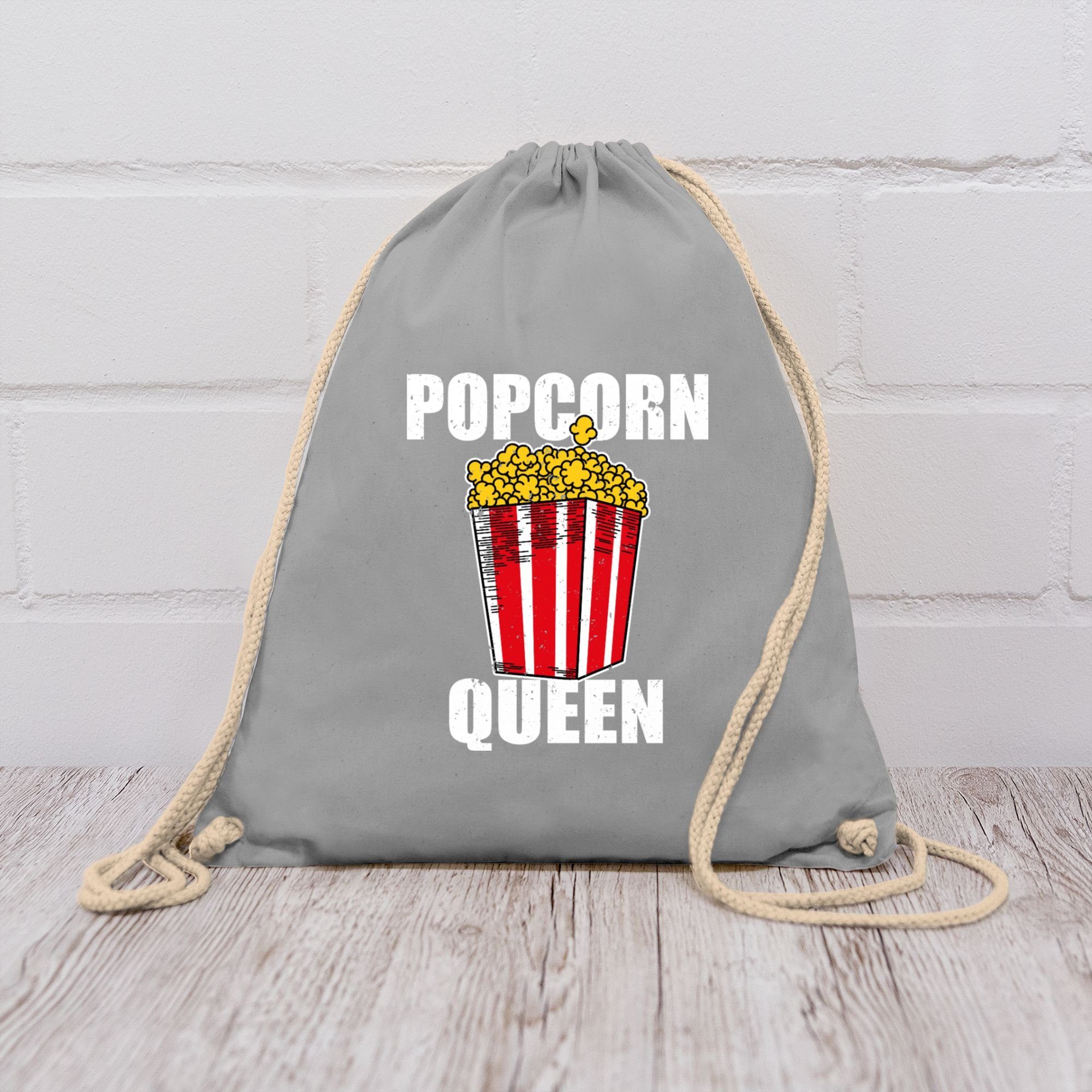 Shirtracer Turnbeutel Popcorn Queen I Knallmais I Puffmais I Popcorn Liebhaber I Pop Corn, Karneval & Fasching
