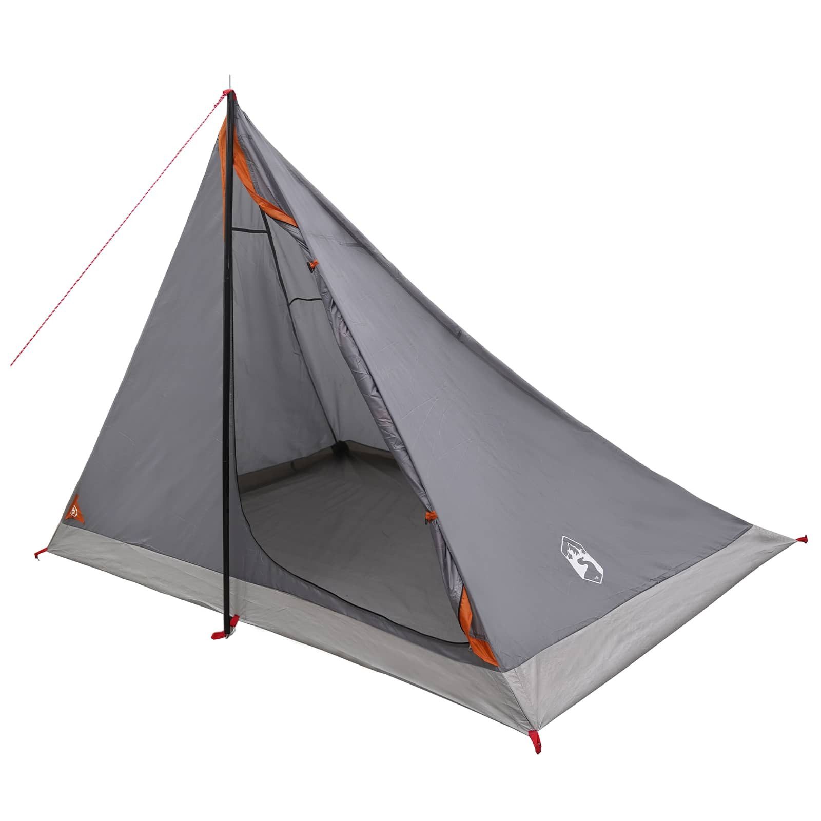 vidaXL Kuppelzelt Trekkingzelt 4 Personen Grau und Orange, (1 tlg)