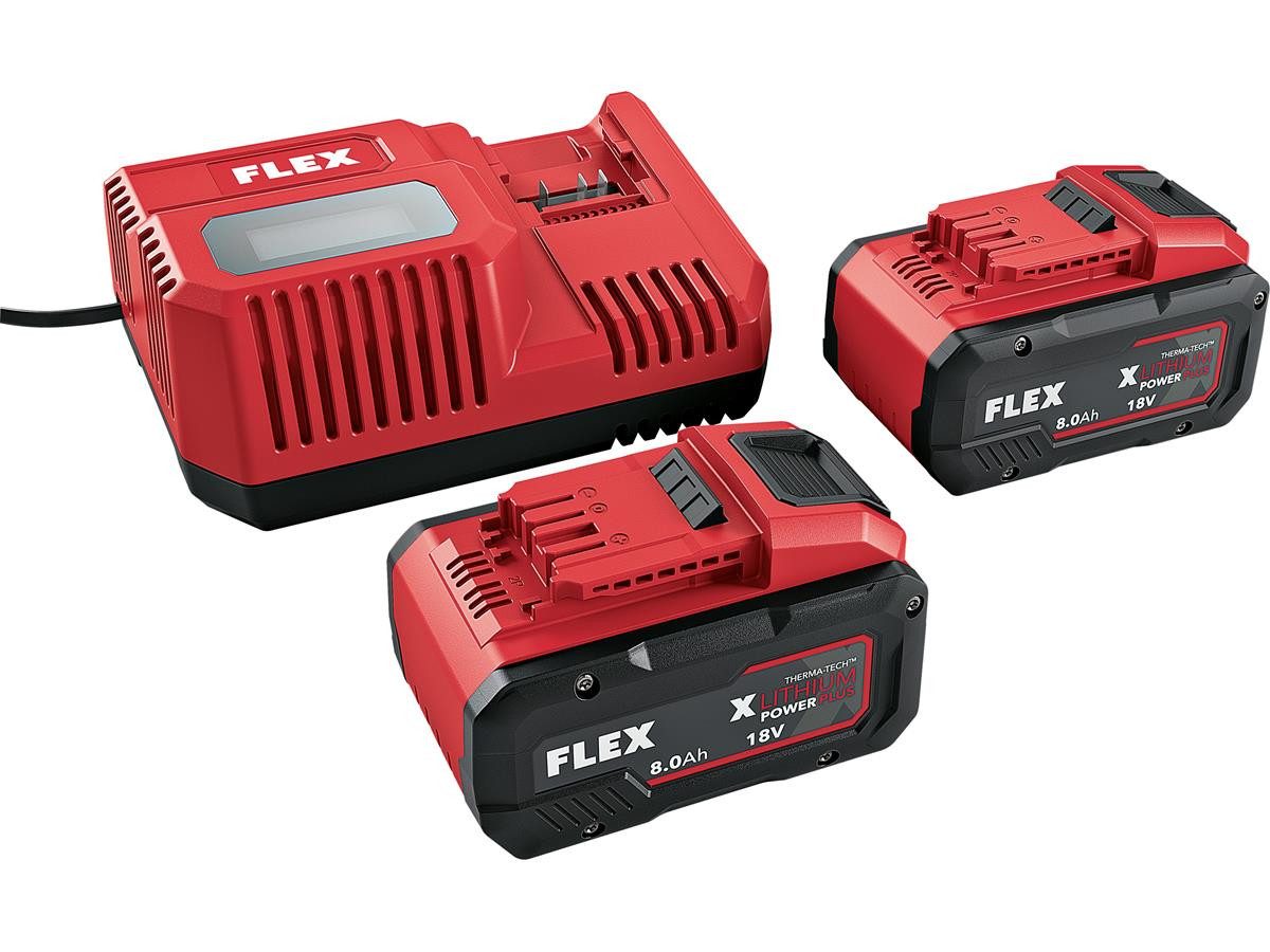 Flex Starter Set Power Set P-Set 18-88 R Akku Starter-Set (18 V), mit LCD Display für Batteriediagnostik