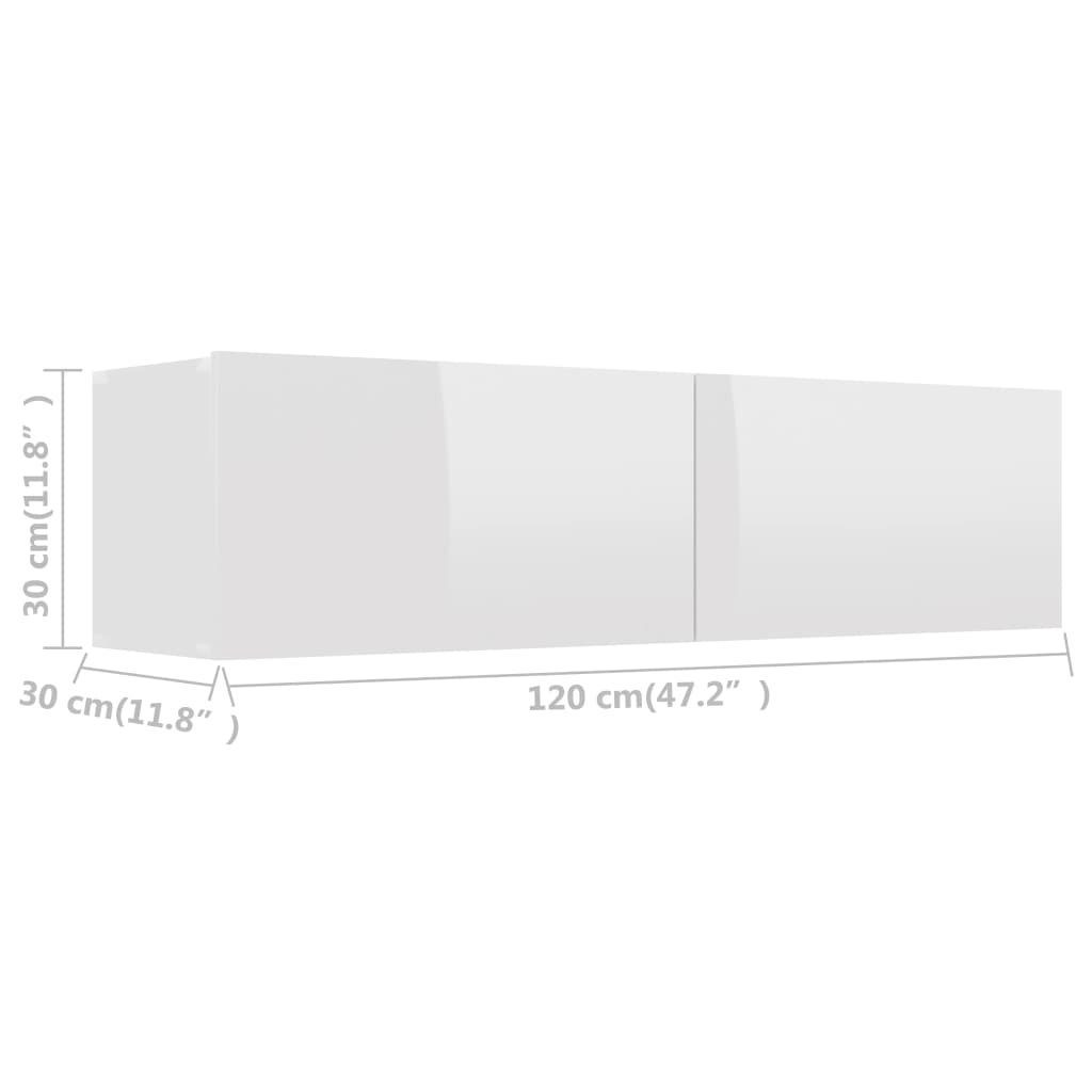 Hochglanz-Weiß TV-Schrank cm furnicato Holzwerkstoff 120x30x30