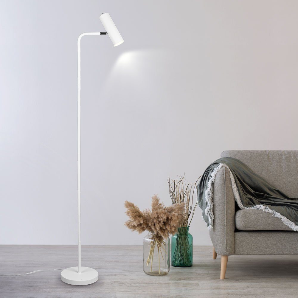 Steh Beleuchtung Zimmer Stehlampe, etc-shop Leuchte Strahler weiß - LED Ess Stehleuchte verstellbar Spot