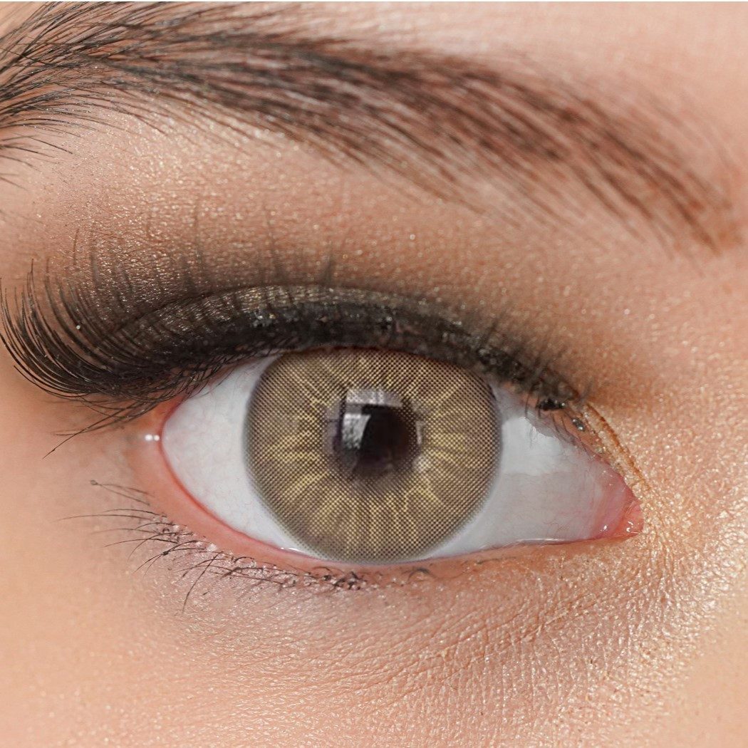 Charmiga Jahreslinsen Farbige Kontaktlinsen braun, Farblinsen ohne Stärke, Caribbean Brown, 8.6