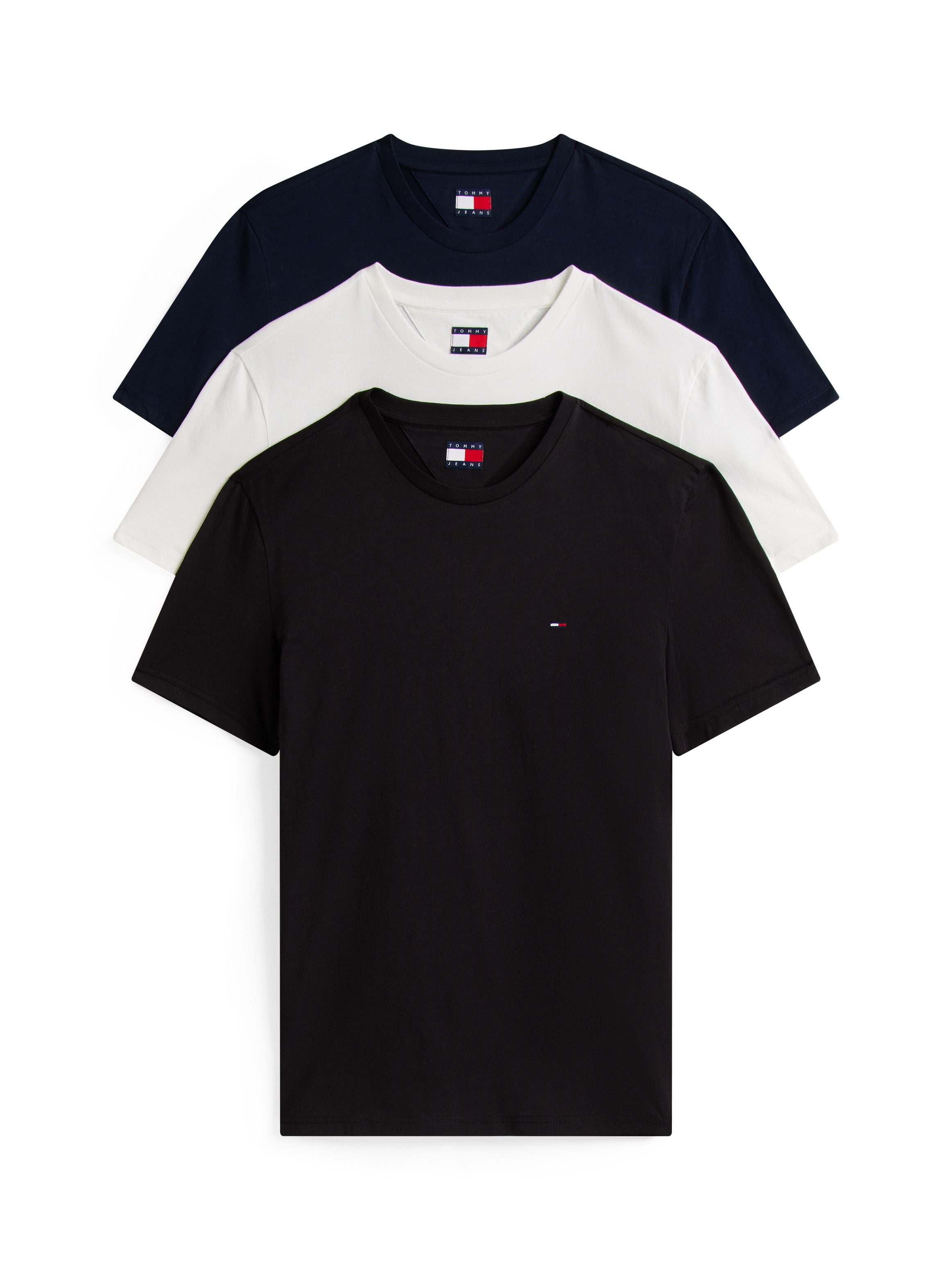 Tommy Jeans T-Shirt TJM XSLIM 3 PACK TEE Mit Rundhalsausschnitt günstig online kaufen