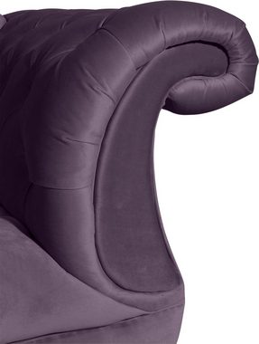 Max Winzer® Loveseat Isabelle, mit Knopfheftung & gedrechselten Füßen in Buche natur, Breite 167 cm