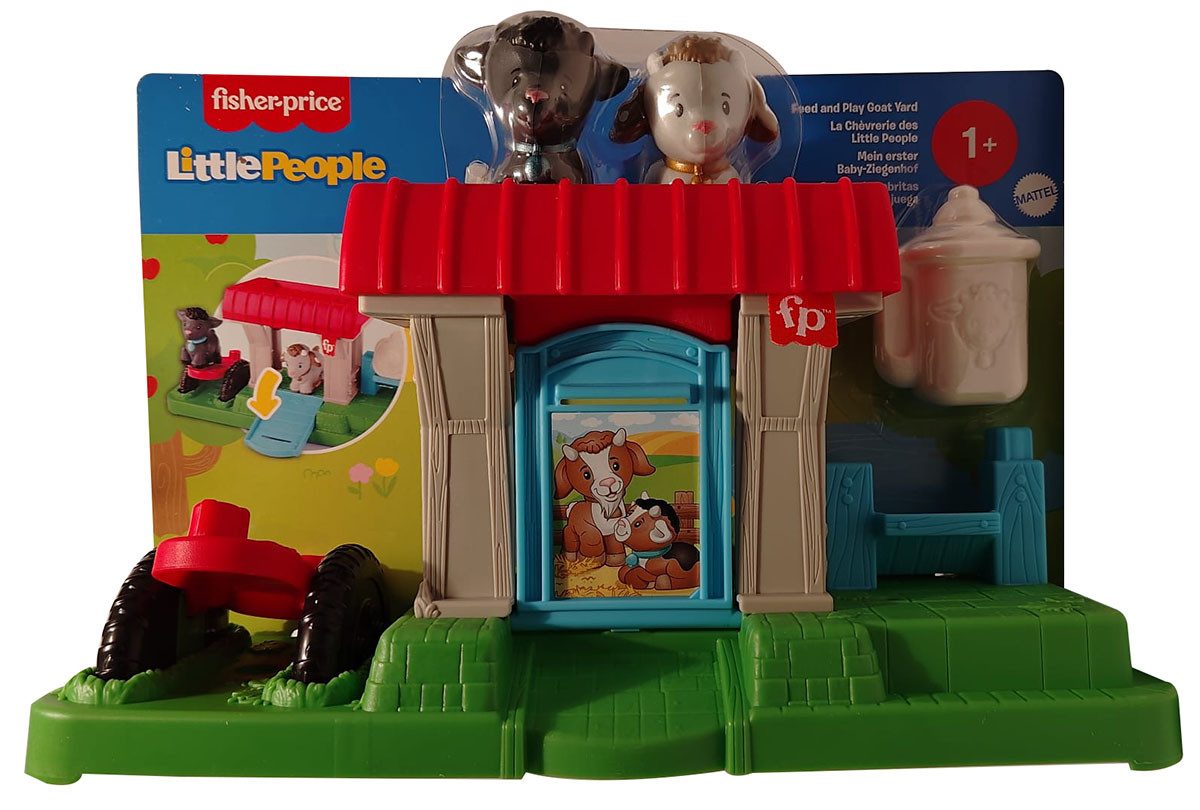Fisher Price Spielfigur Fisher Price Little People Baby-Ziegenhof 2 Ziegen ausklappbarer Türe