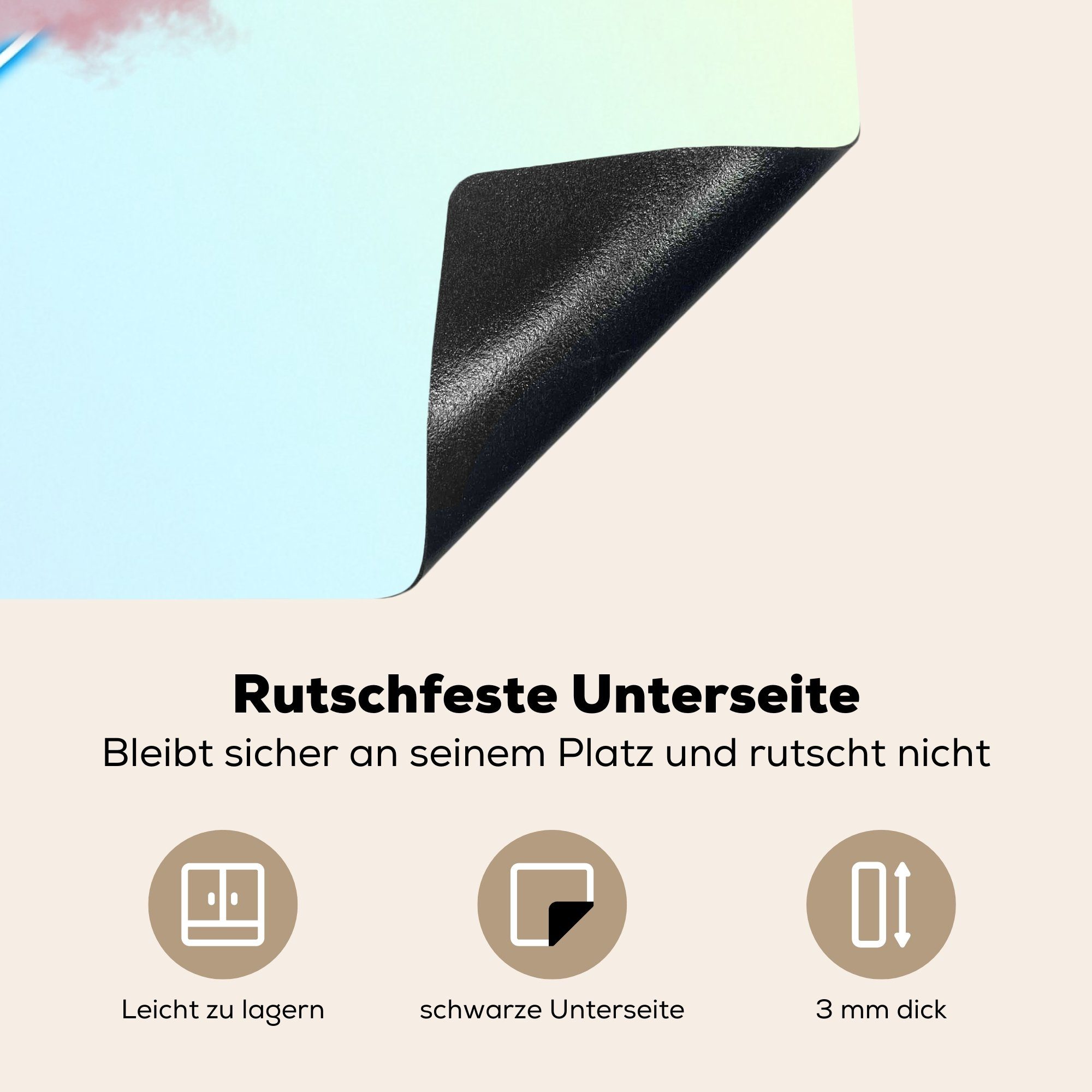 (1 nutzbar, Mobile Ceranfeldabdeckung Neonherz MuchoWow Arbeitsfläche 70x52 Wolken, Vinyl, cm, den tlg), Herdblende-/Abdeckplatte in