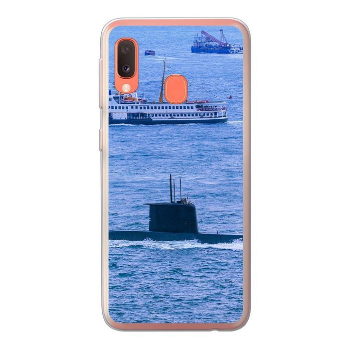 MuchoWow Handyhülle Ein U-Boot auf See Handyhülle Samsung Galaxy A20e Smartphone-Bumper Print Handy