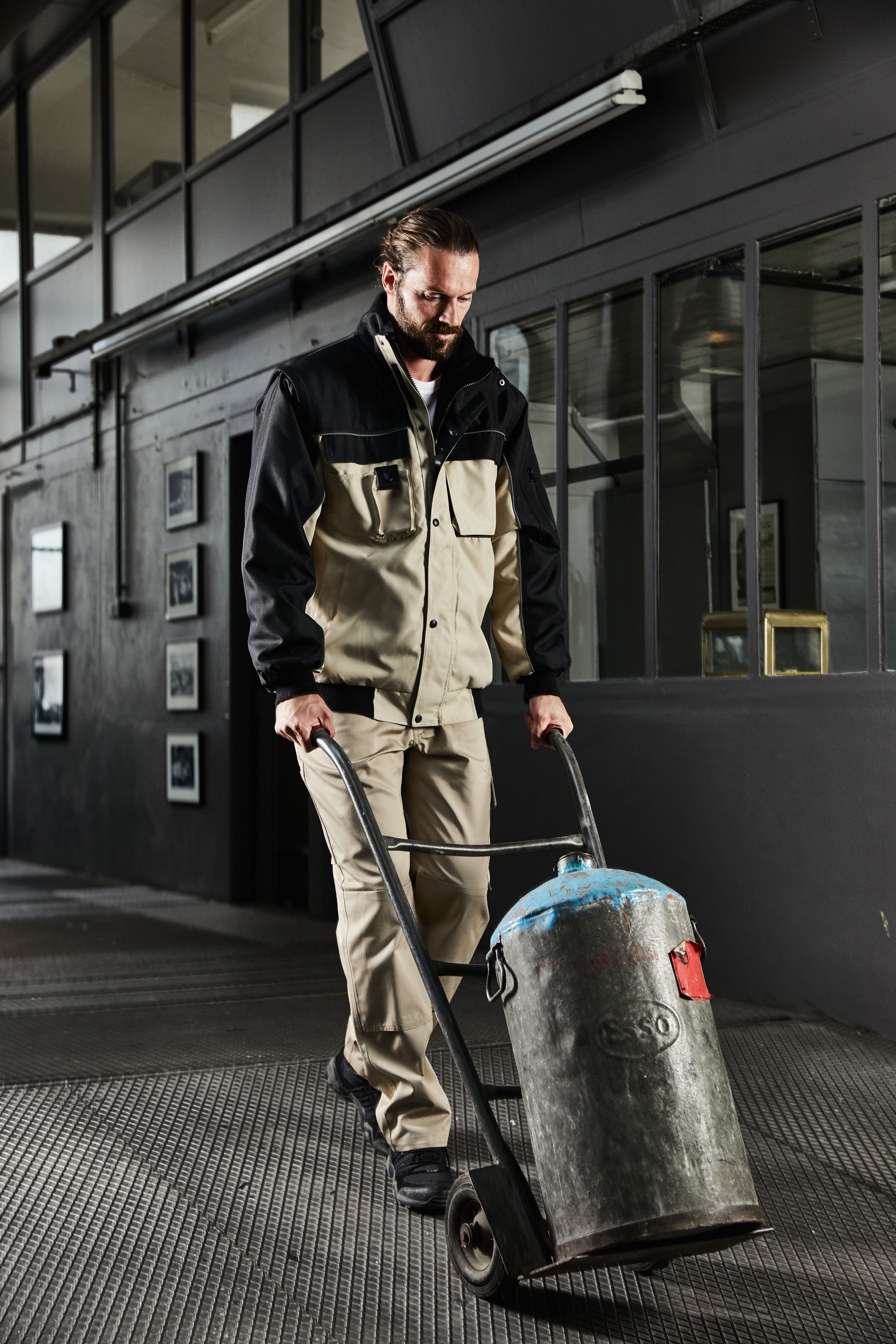 James & Nicholson Arbeitsjacke Robuste Arbeitsjacke mit abnehmbaren Ärmeln Workwear Jacket JN810 wind-, wasser- und schmutzabweisend