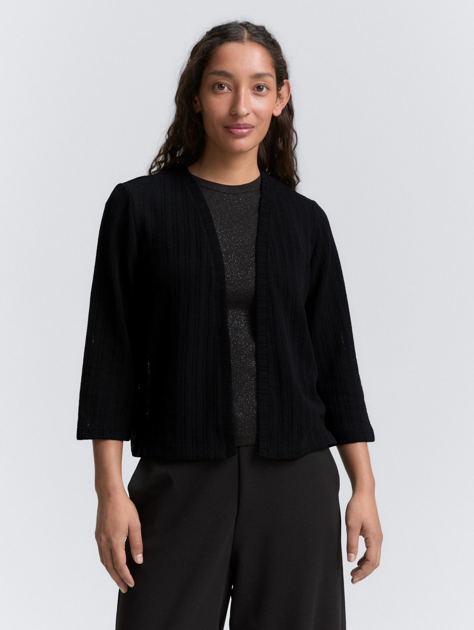 3/4-Arm-Shirt Cardigan mit 3/4-Arm