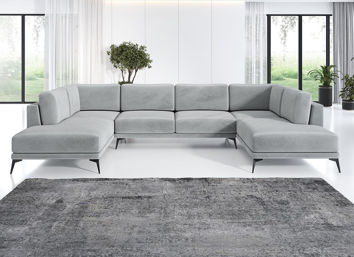 U MöbelLand Ecksofa 15 GmbH MAX Silber Zorano A&J