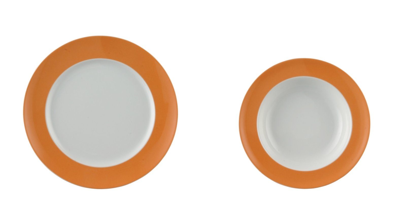 2-tlg. Porzellan Thomas Tafelservice SUNNY DAY Orange Suppenteller -
