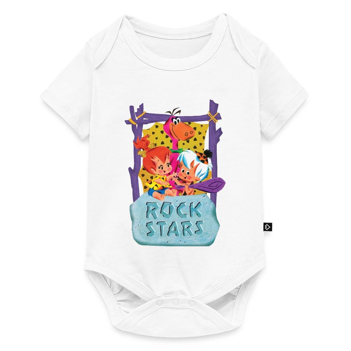 Spreadshirt The Flintstones Pebbles, Bamm-Bamm & Dino Rock Stars Kurzarm Tages Bab (1-tlg)