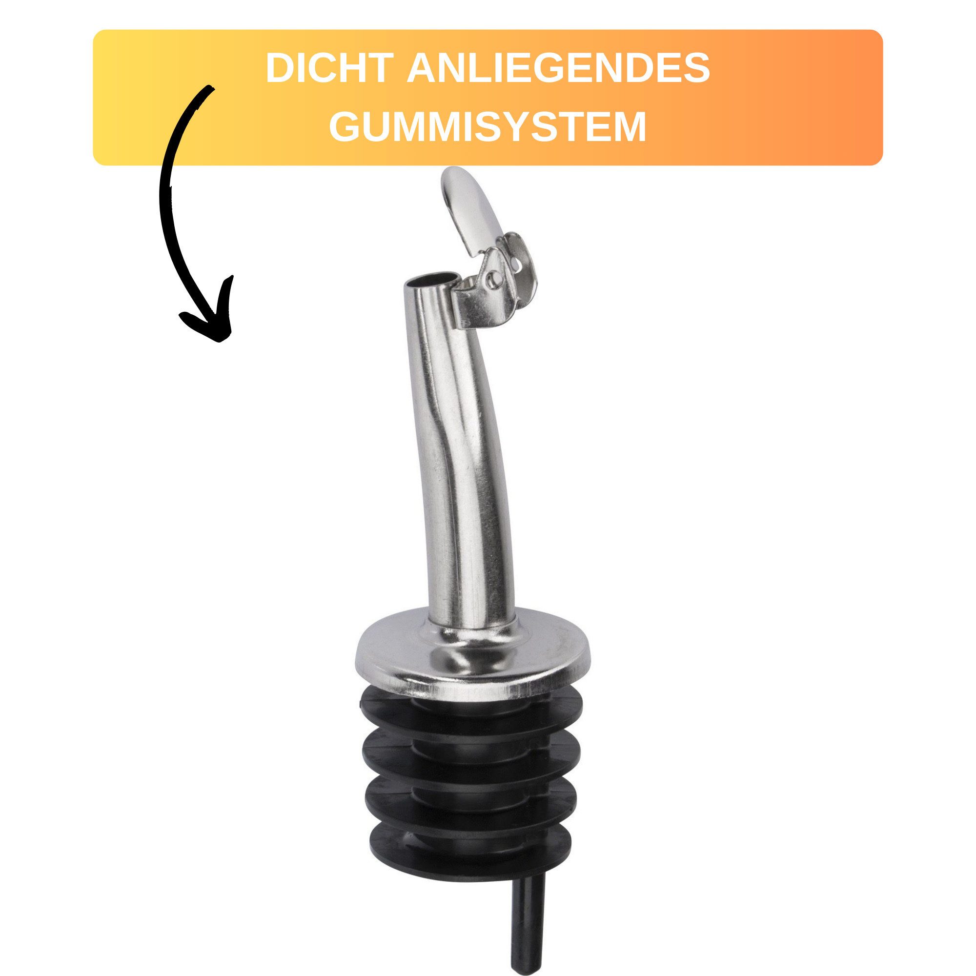 Thiru Flaschenausgießer 2er Set mit Metallkläppchen für 0,7 - 1 l Flaschen, 2-St. – Bild 5 von 5