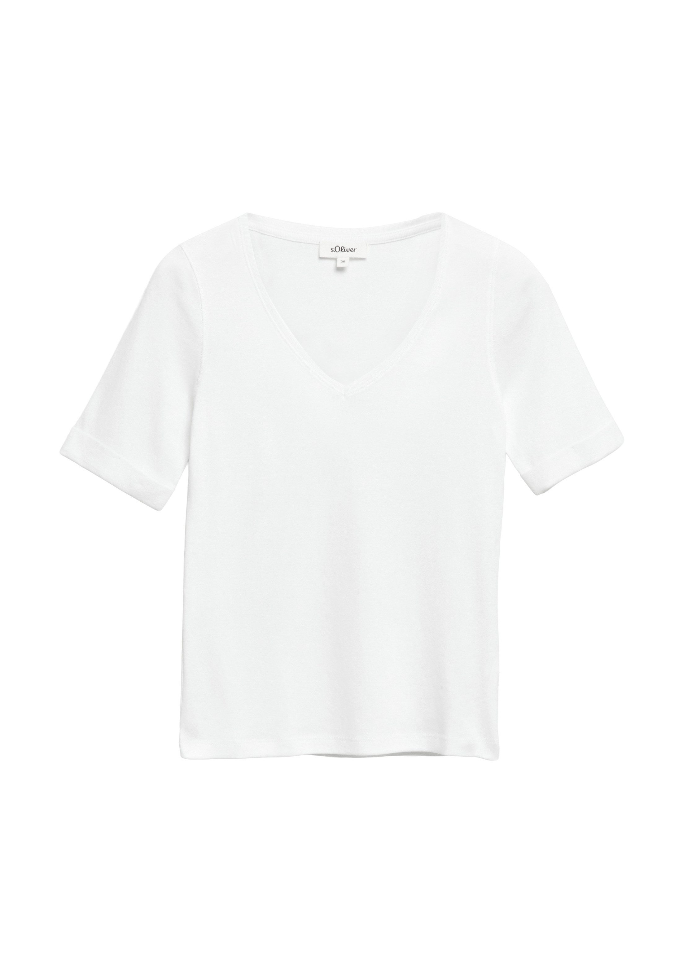s.Oliver Kurzarmshirt T-Shirt Elastisches T-Shirt im Slim Fit