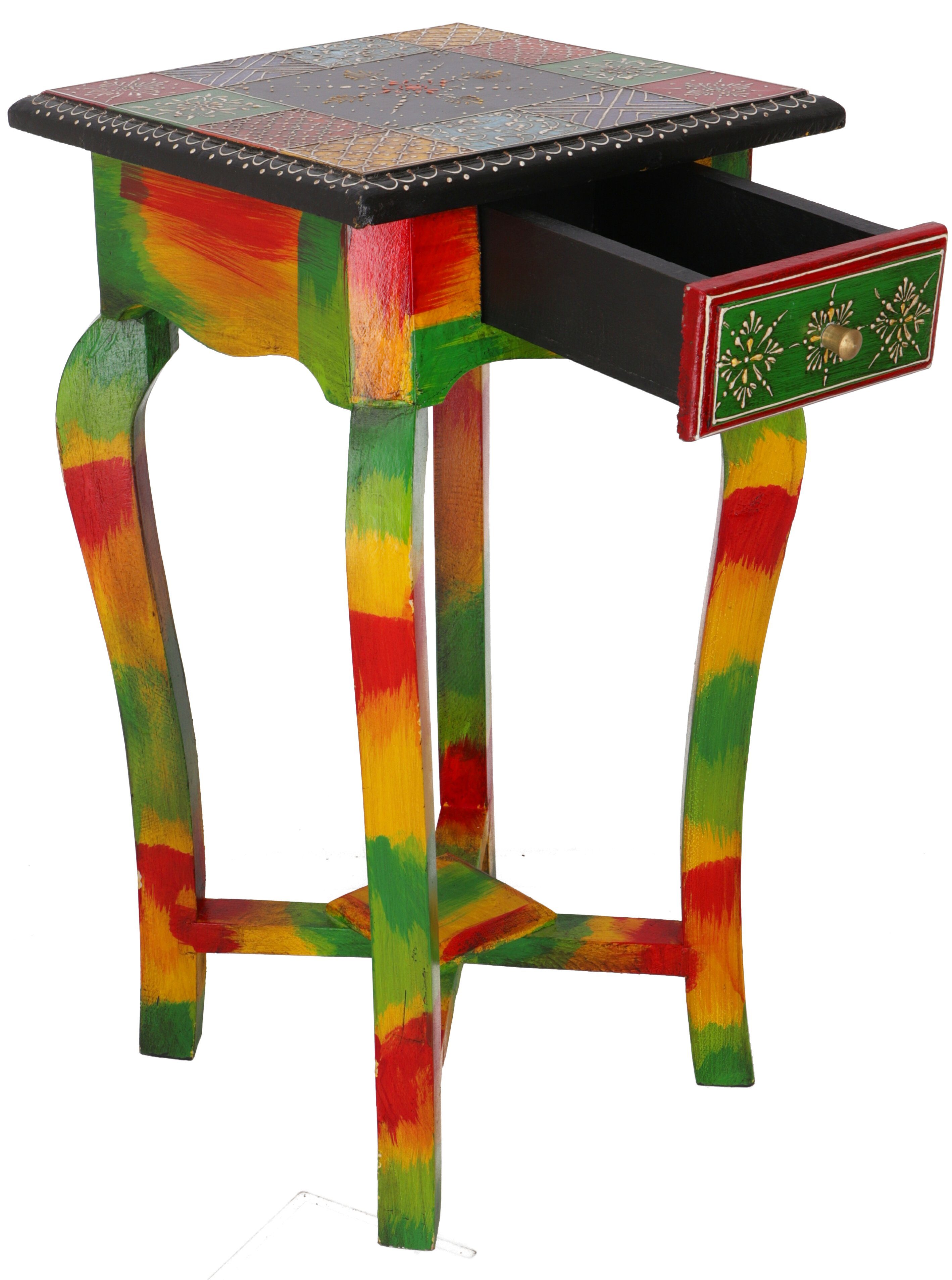 Guru-Shop Couchtisch Bemalter kleiner Beistelltisch, Telefontisch..