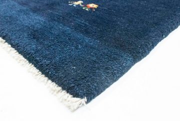 Wollteppich Gabbeh Teppich handgeknüpft dunkelblau, morgenland, rechteckig, Höhe: 18 mm, handgeknüpft