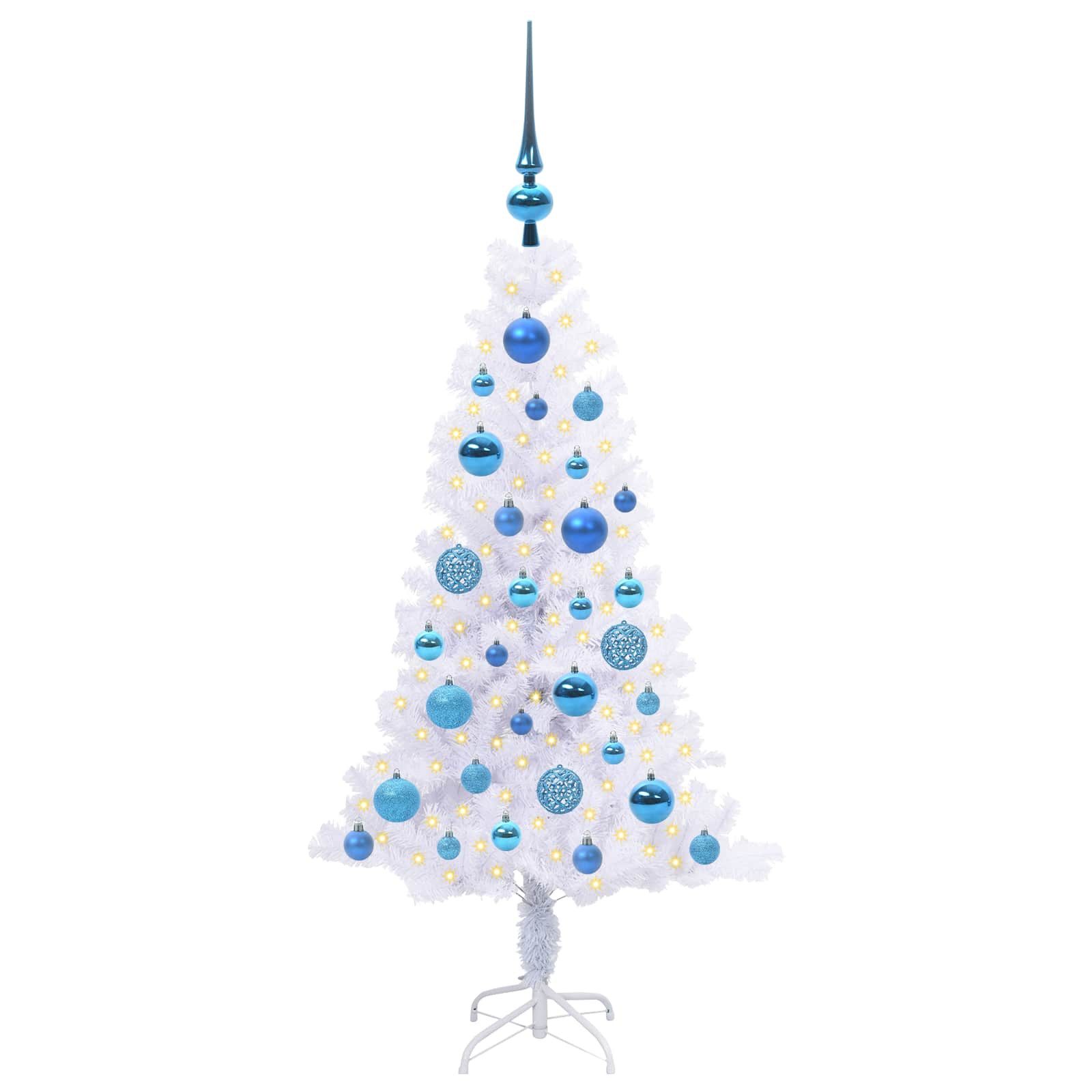 vidaXL Künstlicher Weihnachtsbaum Künstlicher Weihnachtsbaum Weiß 120 cm PVC und Stahl