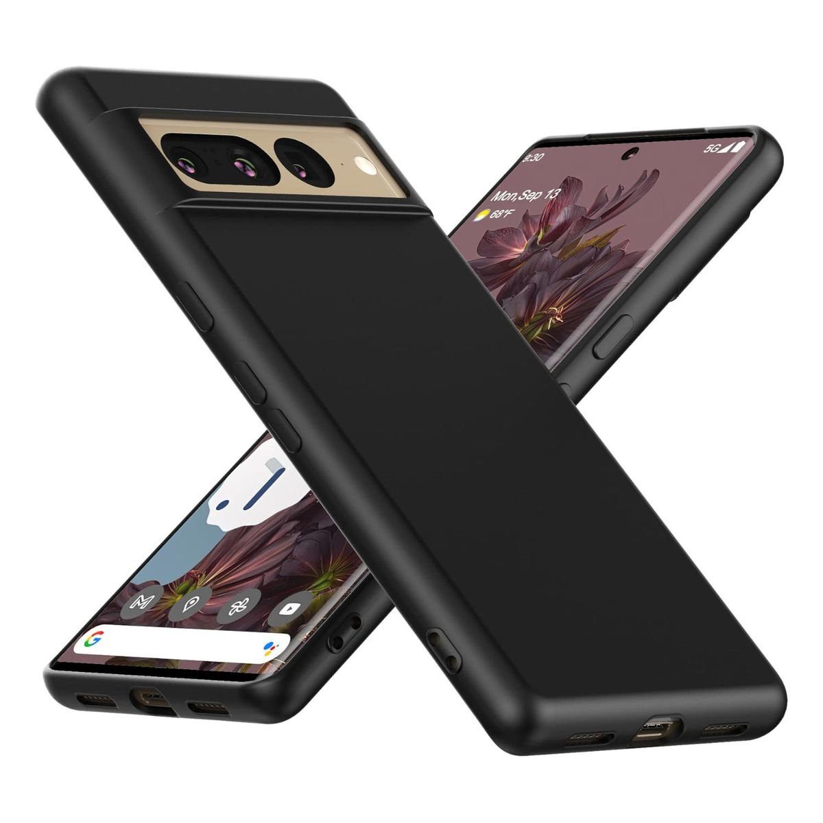 Wigento Handyhülle AUSWAHL Für Google Pixel 7 Pro Silikon Case TPU Transparent und oder 0,26 H9 Glas Handy Tasche Hülle Schutz Cover